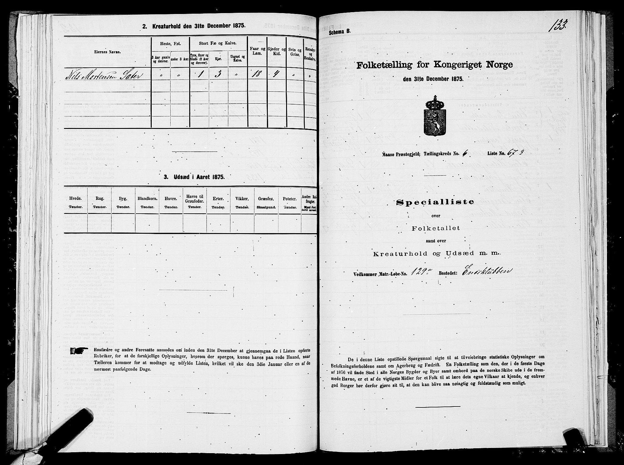 SATØ, 1875 census for 2018P Måsøy, 1875, p. 1133