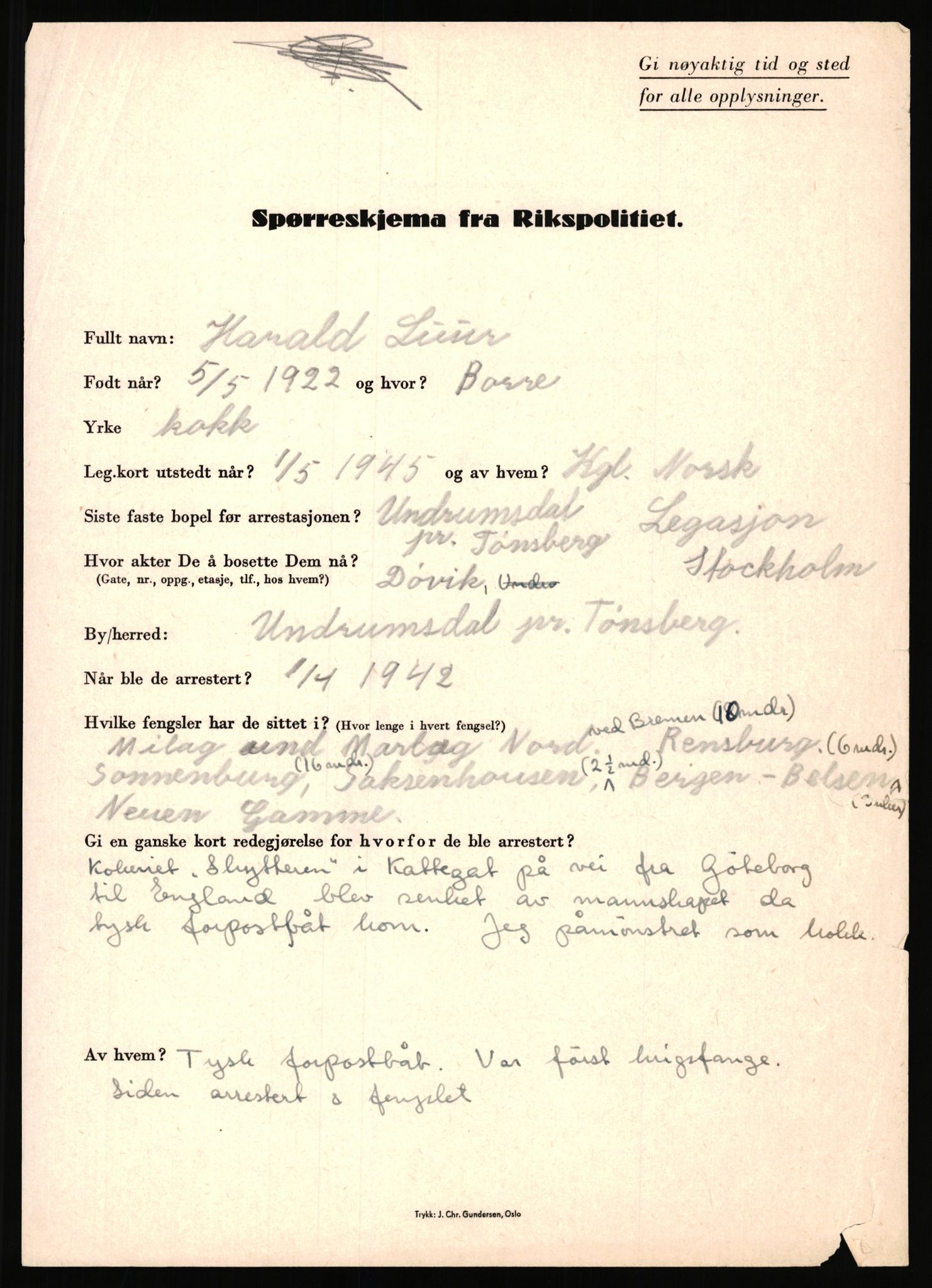 Rikspolitisjefen, AV/RA-S-1560/L/L0011: Lucassen, Oscar Fredrik - Moen, Olav, 1940-1945, p. 185