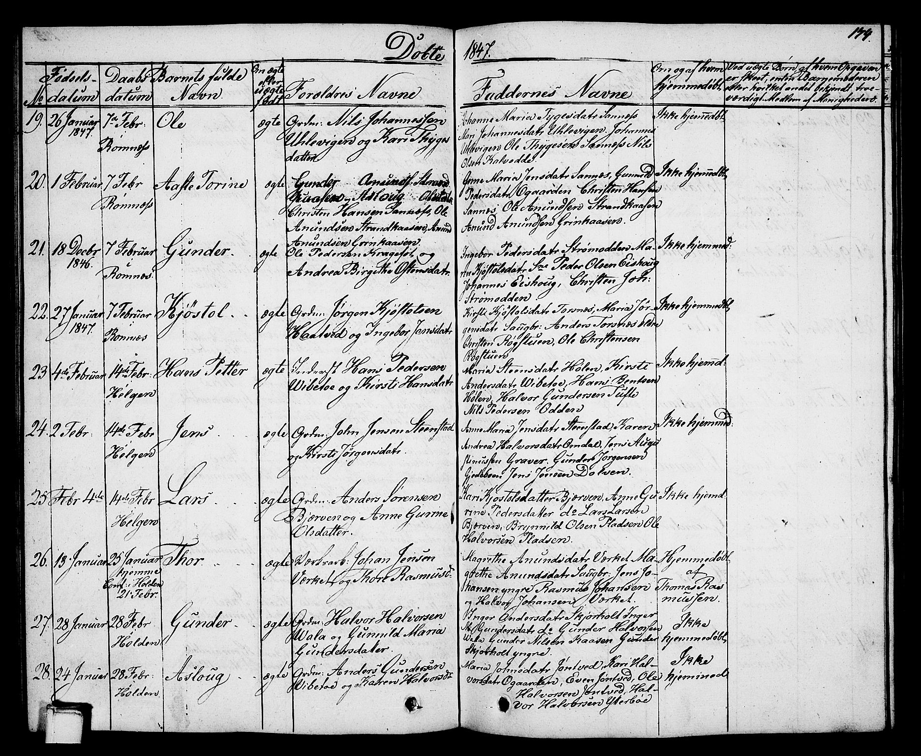 Holla kirkebøker, AV/SAKO-A-272/G/Ga/L0002: Parish register (copy) no. I 2, 1830-1848, p. 174