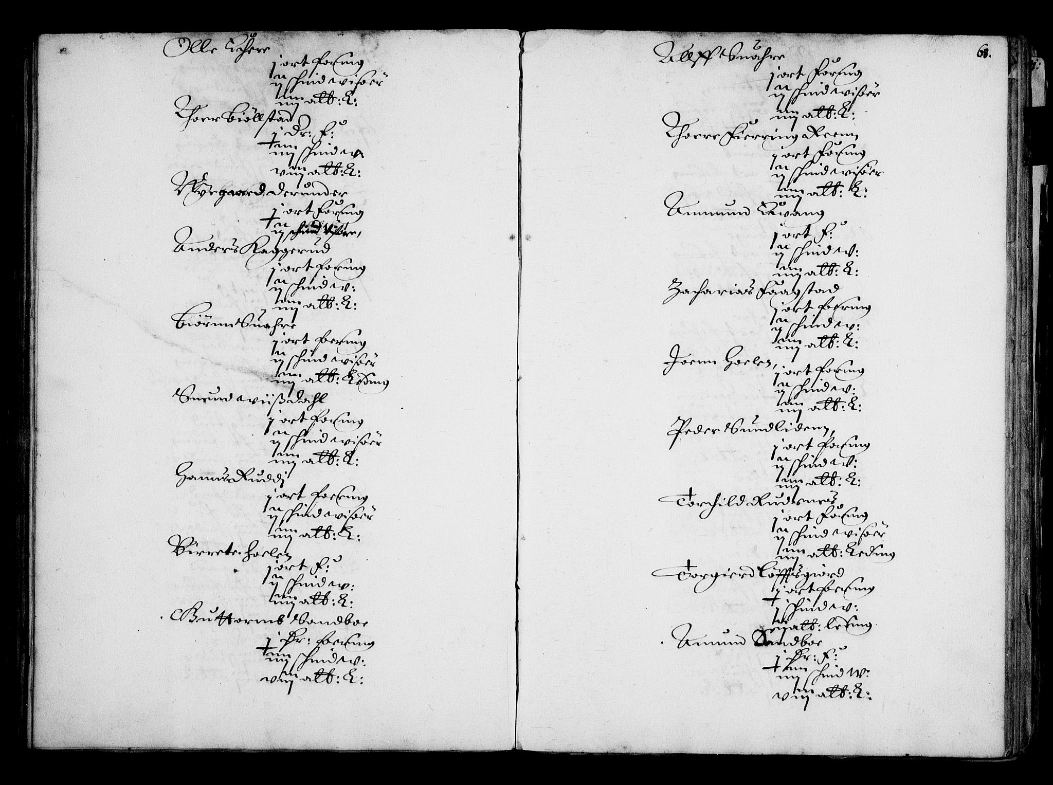 Rentekammeret inntil 1814, Realistisk ordnet avdeling, AV/RA-EA-4070/N/Na/L0001: [XI f]: Akershus stifts jordebok, 1652, p. 67b-68a