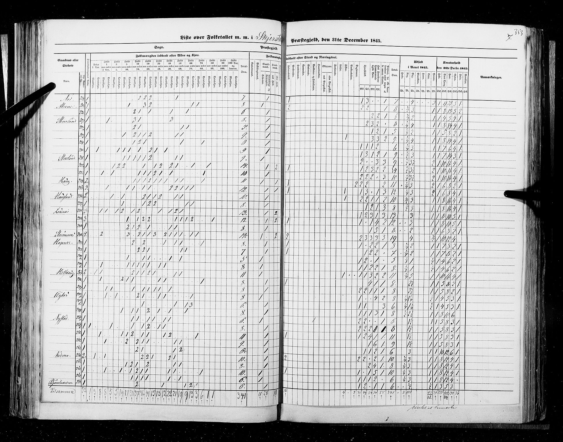 RA, Census 1845, vol. 9B: Nordland amt, 1845, p. 353