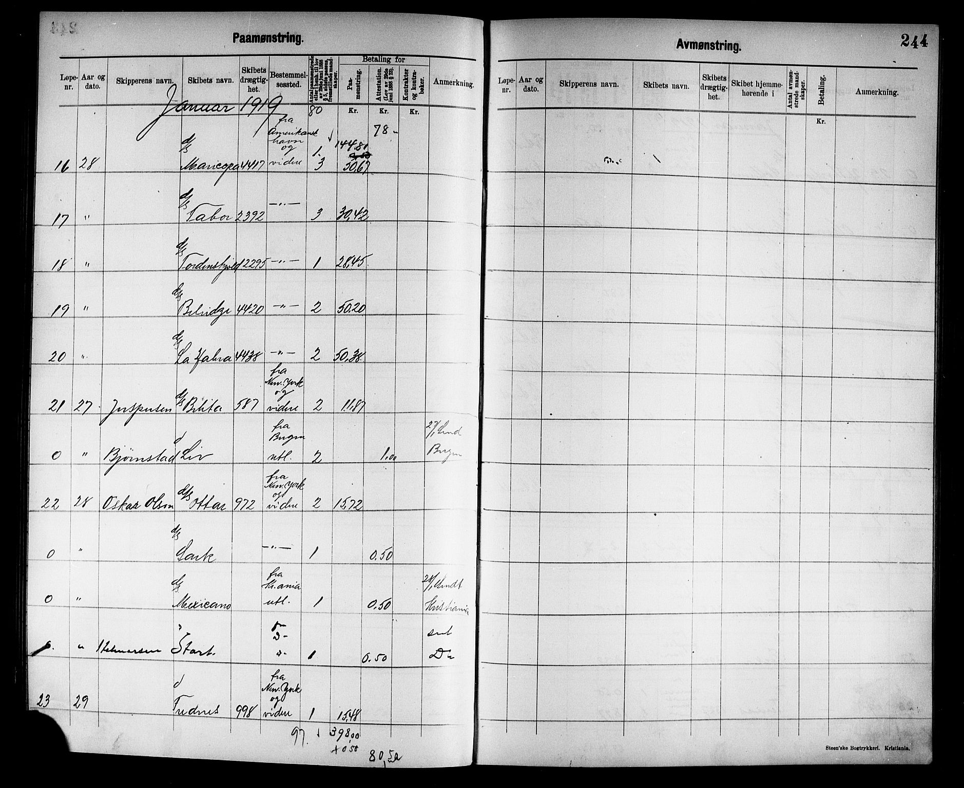 Tønsberg innrulleringskontor, AV/SAKO-A-786/H/Ha/L0007: Mønstringsjournal, 1915-1925, p. 247