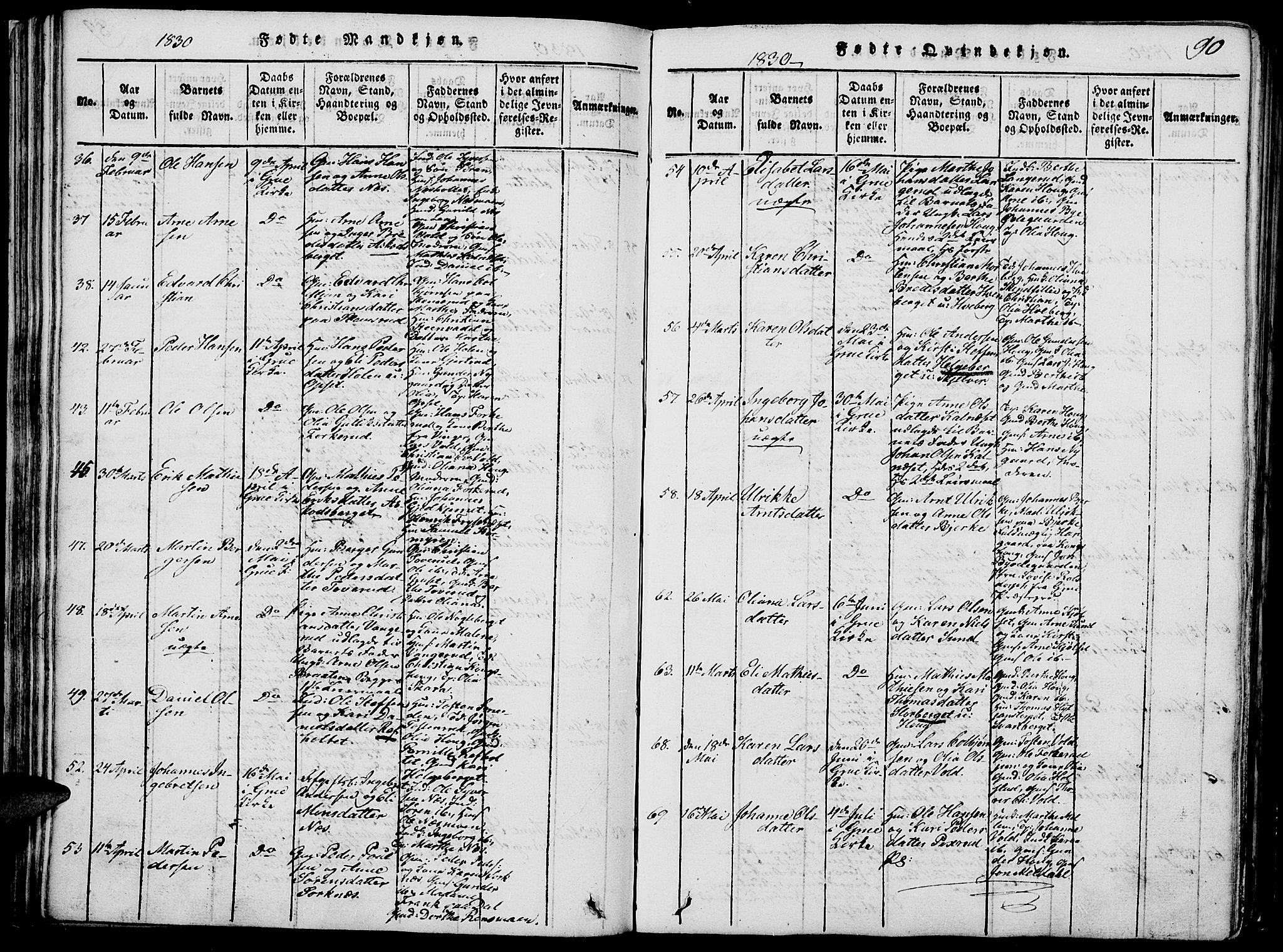 Grue prestekontor, SAH/PREST-036/H/Ha/Hab/L0002: Parish register (copy) no. 2, 1815-1841, p. 90