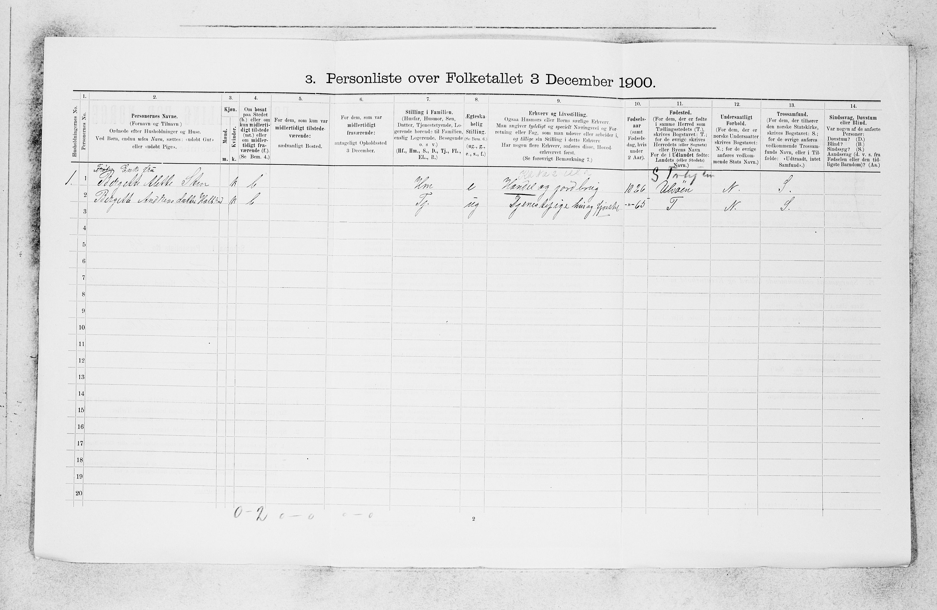 SAB, 1900 census for Førde, 1900, p. 371