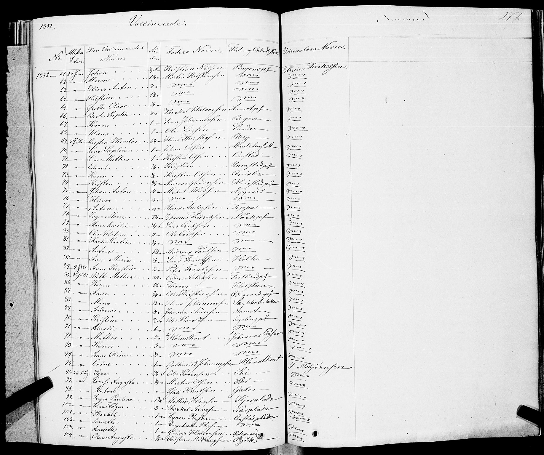 Skiptvet prestekontor Kirkebøker, AV/SAO-A-20009/F/Fa/L0006: Parish register (official) no. 6, 1839-1860, p. 277