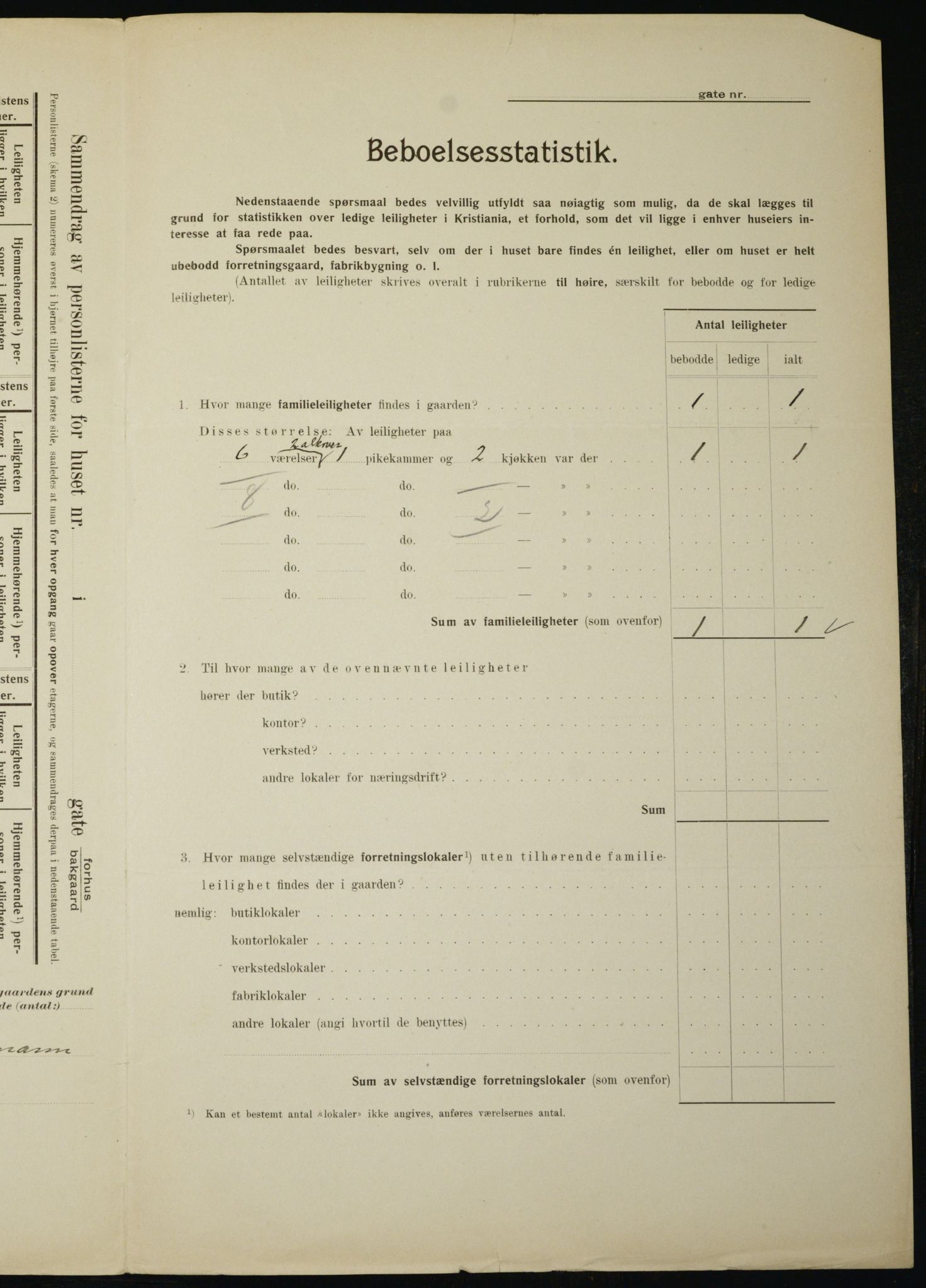 OBA, Municipal Census 1910 for Kristiania, 1910, p. 17108