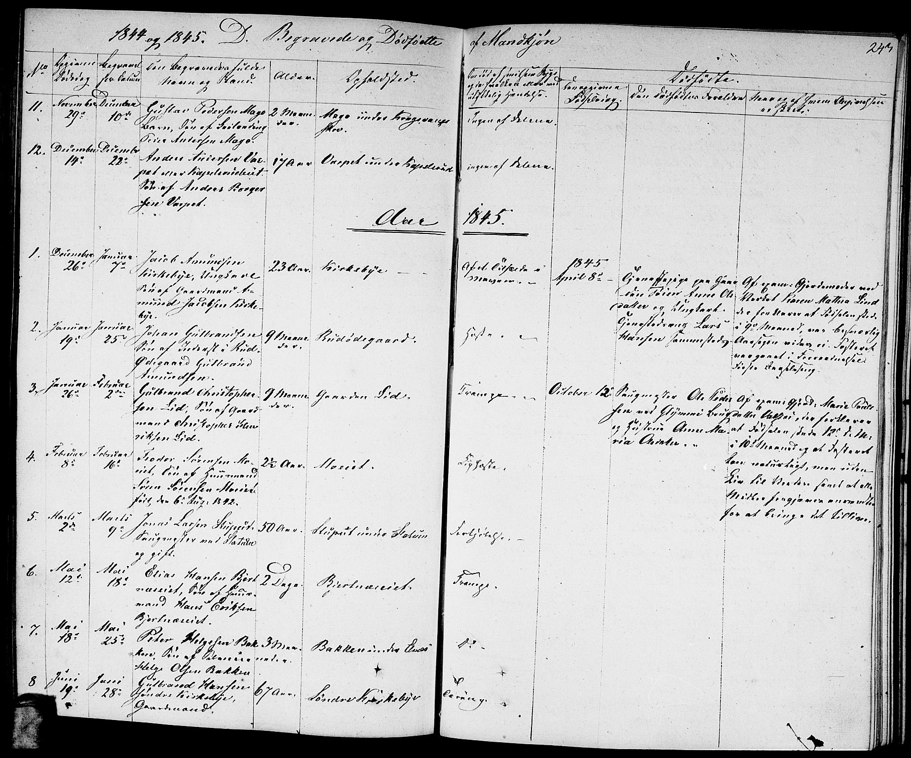 Nittedal prestekontor Kirkebøker, SAO/A-10365a/F/Fa/L0004: Parish register (official) no. I 4, 1836-1849, p. 243