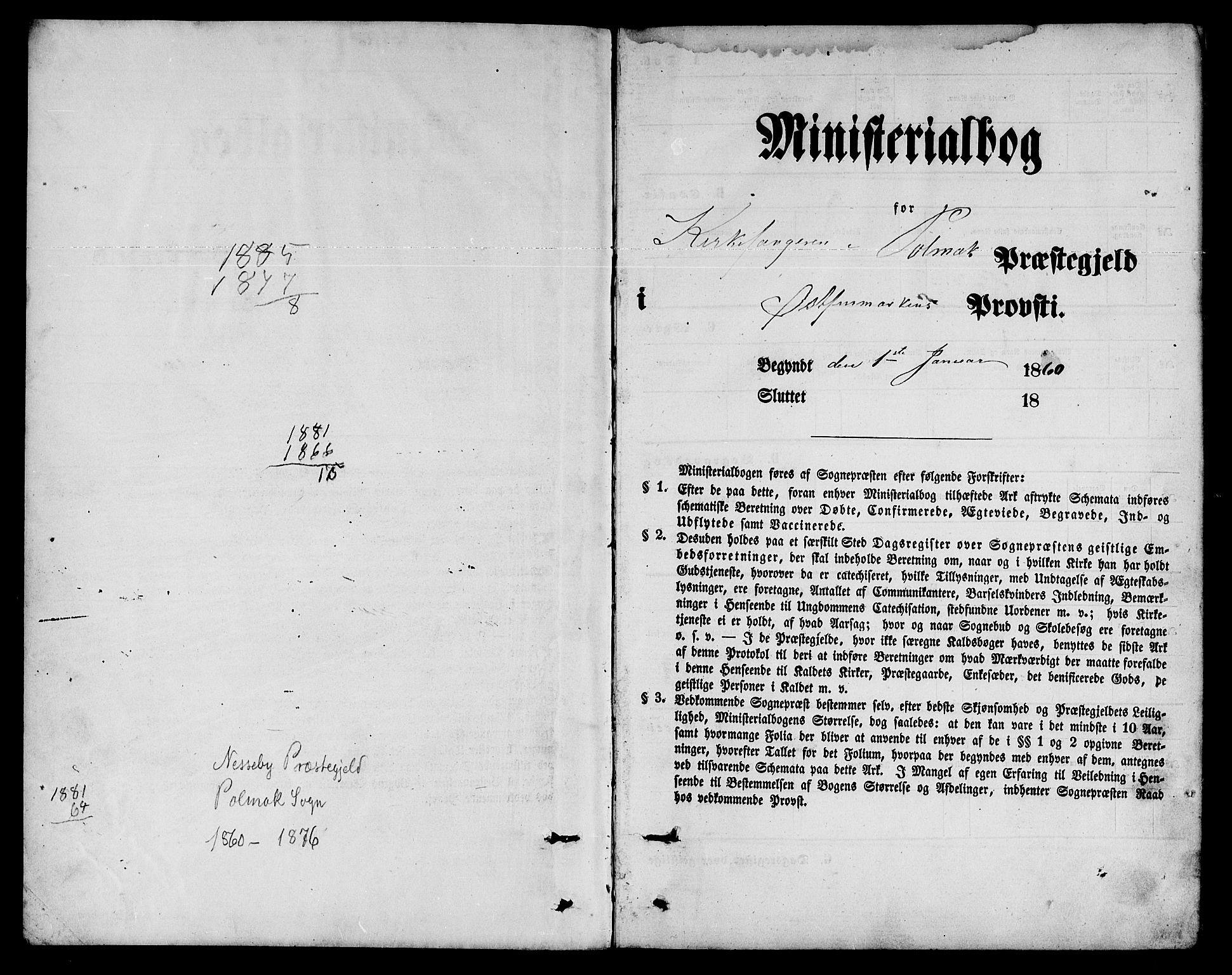 Nesseby sokneprestkontor, SATØ/S-1330/H/Hb/L0006klokker: Parish register (copy) no. 6, 1860-1876