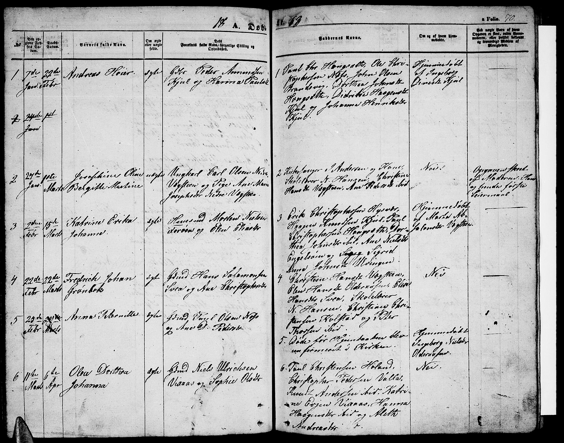 Ministerialprotokoller, klokkerbøker og fødselsregistre - Nordland, AV/SAT-A-1459/816/L0251: Parish register (copy) no. 816C01, 1852-1870, p. 70