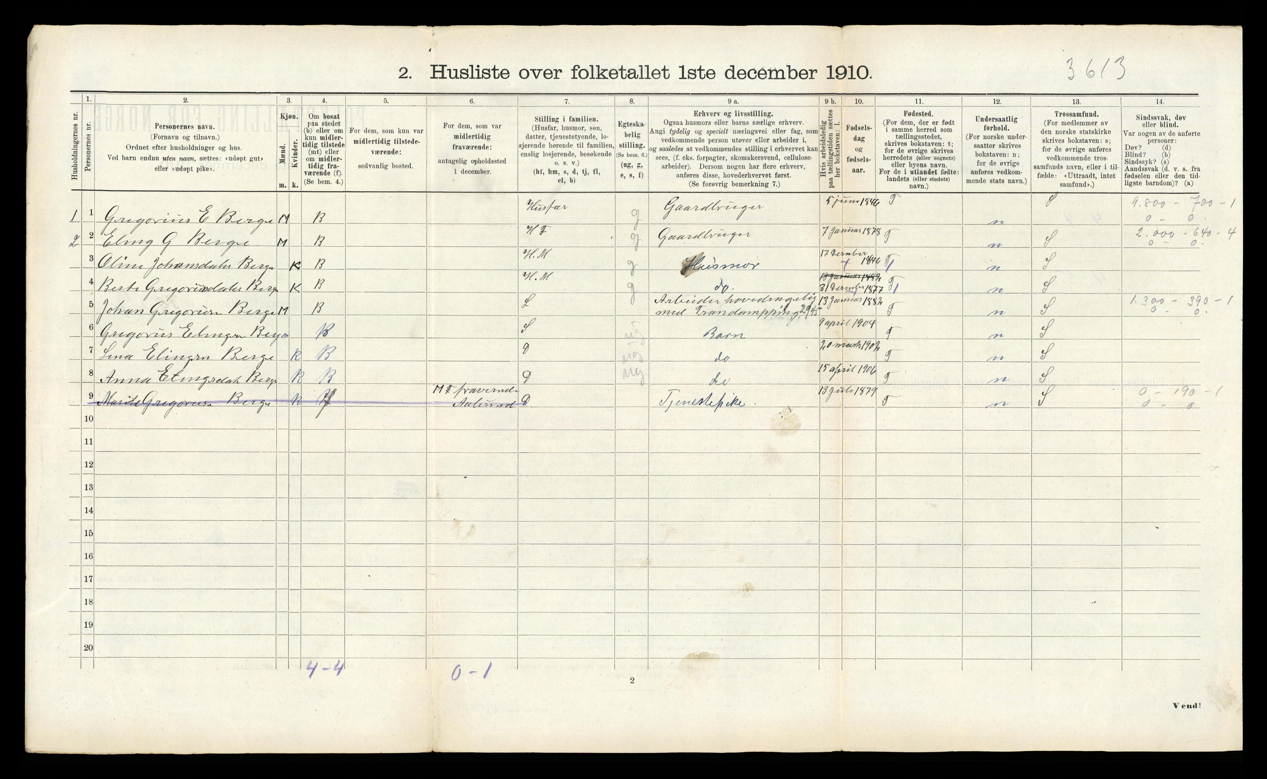 RA, 1910 census for Norddal, 1910, p. 746