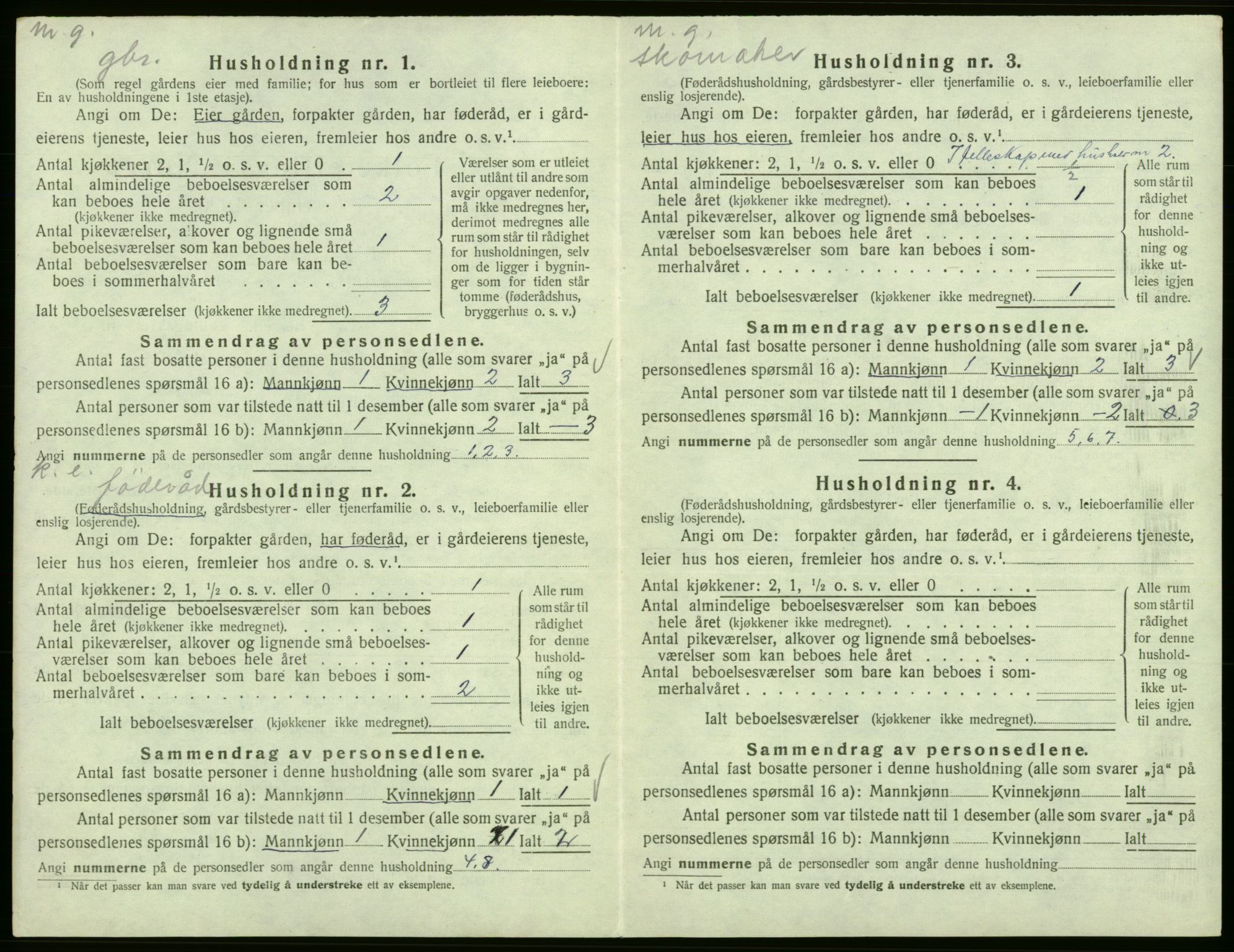 SAB, 1920 census for Fitjar, 1920, p. 735