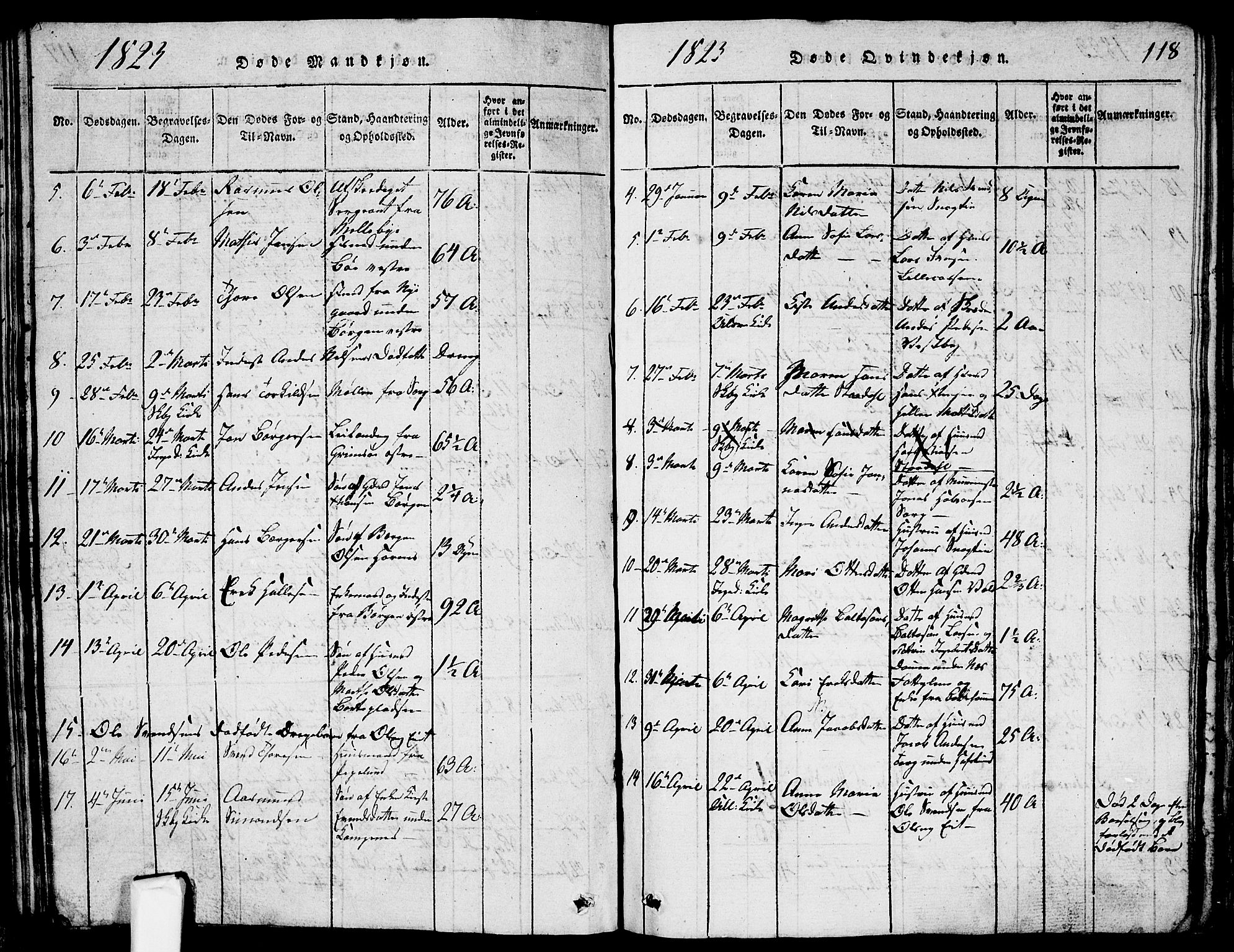 Skjeberg prestekontor Kirkebøker, AV/SAO-A-10923/G/Ga/L0001: Parish register (copy) no. I 1, 1815-1830, p. 118