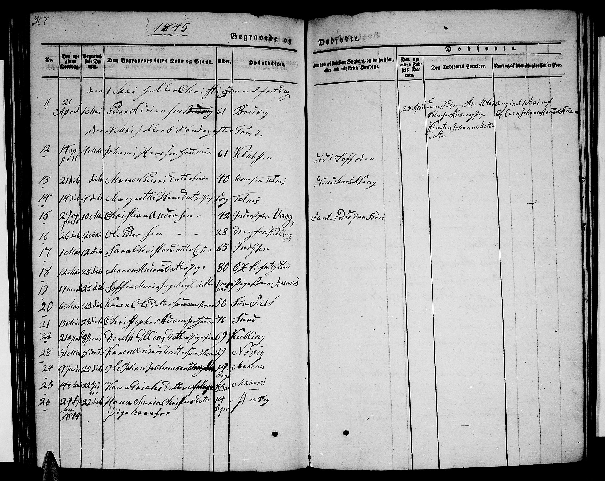 Ministerialprotokoller, klokkerbøker og fødselsregistre - Nordland, SAT/A-1459/805/L0106: Parish register (copy) no. 805C02, 1841-1861, p. 307