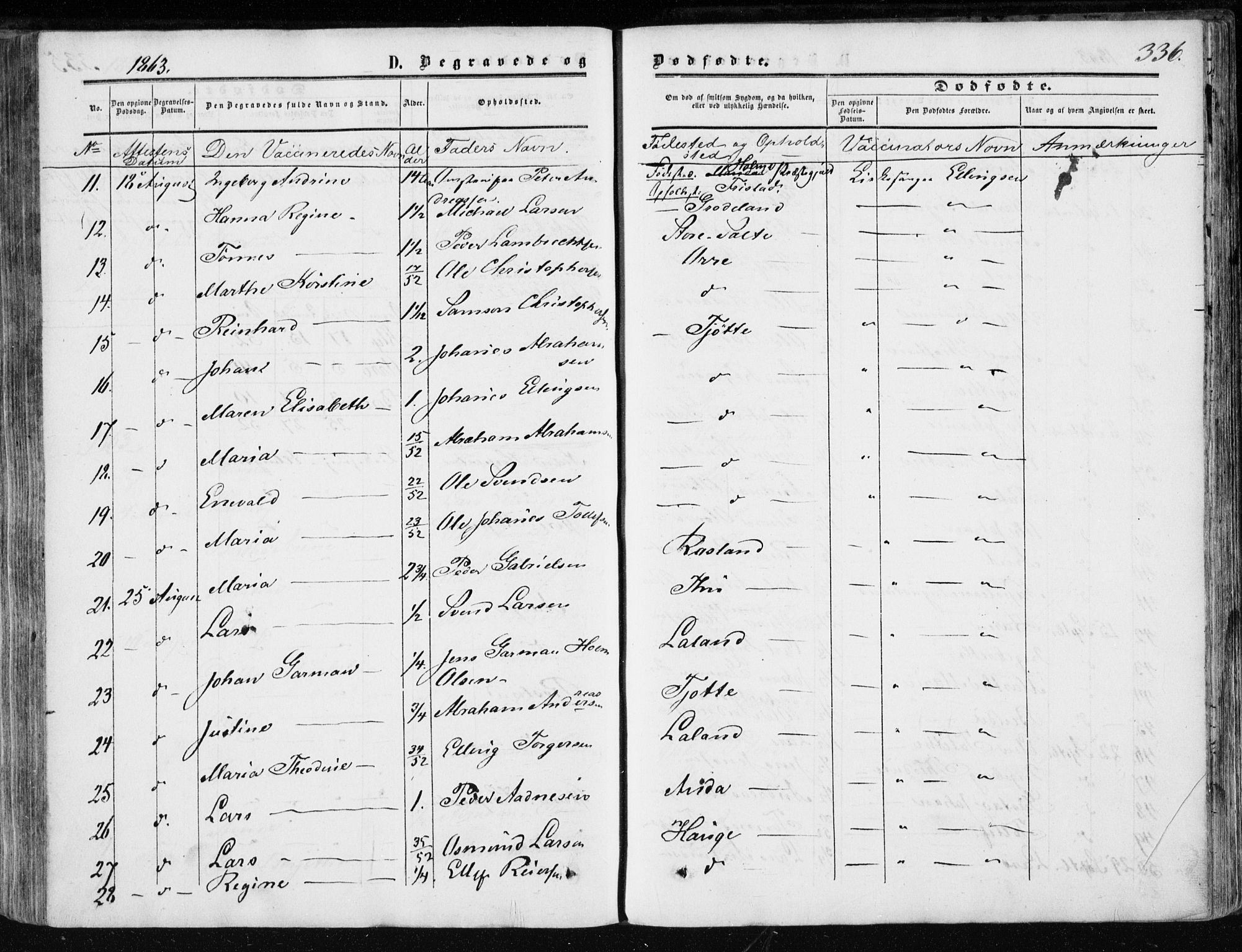 Klepp sokneprestkontor, AV/SAST-A-101803/001/3/30BA/L0005: Parish register (official) no. A 5, 1853-1870, p. 336