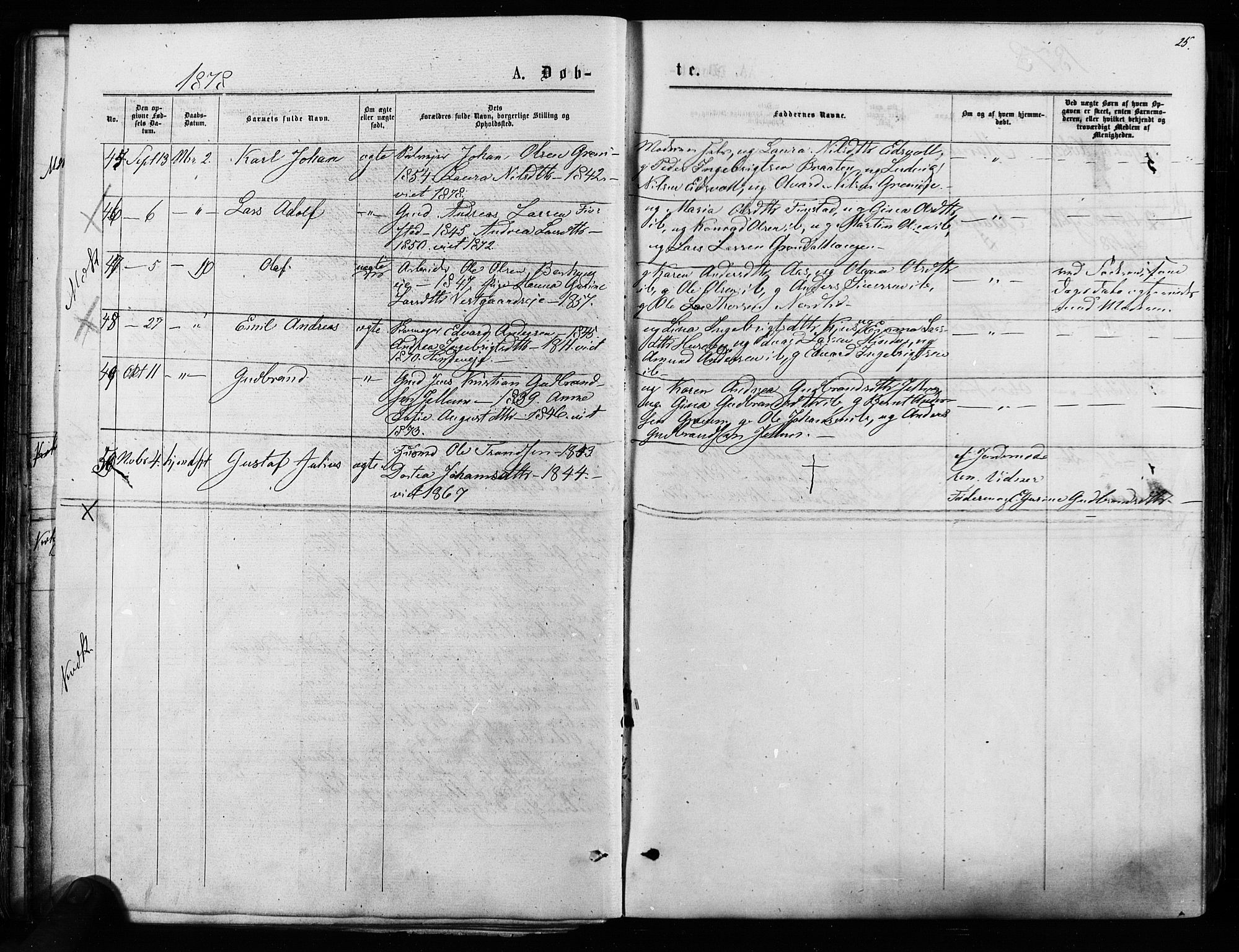 Nes prestekontor Kirkebøker, AV/SAO-A-10410/F/Fa/L0009: Parish register (official) no. I 9, 1875-1882, p. 25