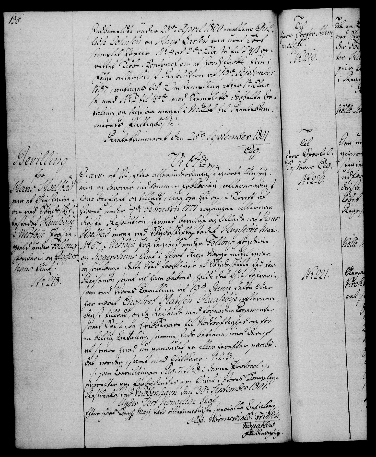 Rentekammeret, Kammerkanselliet, RA/EA-3111/G/Gg/Gga/L0017: Norsk ekspedisjonsprotokoll med register (merket RK 53.17), 1801-1803, p. 136