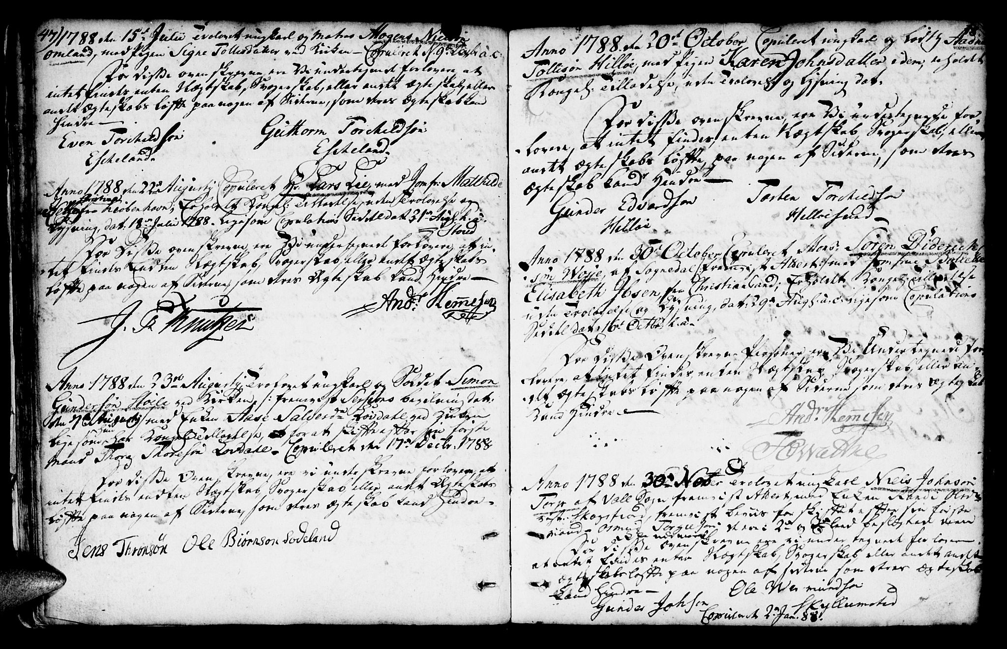 Mandal sokneprestkontor, SAK/1111-0030/F/Fa/Faa/L0007: Parish register (official) no. A 7, 1783-1818, p. 47-48