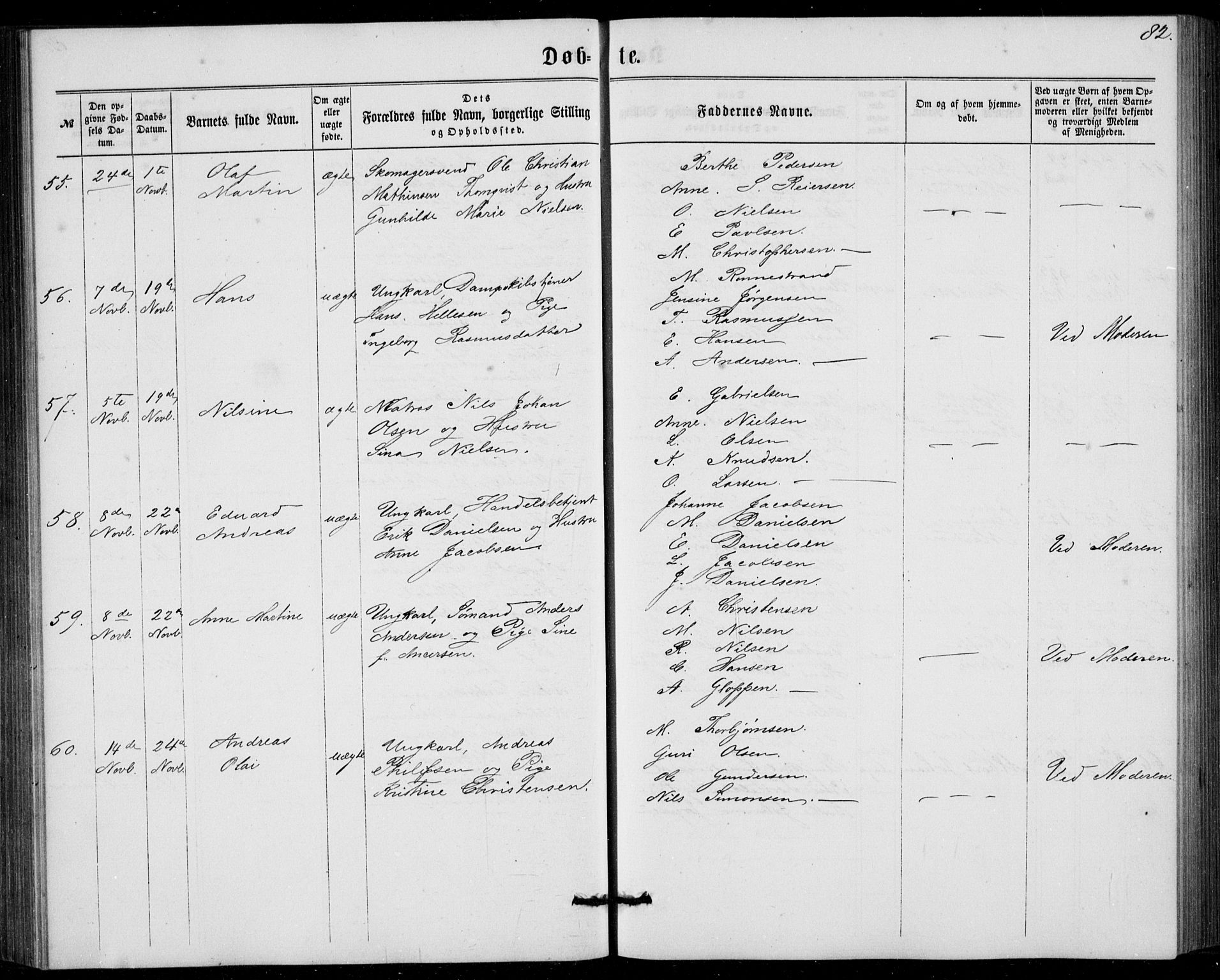 Fødselsstiftelsens sokneprestembete, ført av overlegen*, SAB/-: Parish register (official) no. A 1, 1863-1883, p. 82