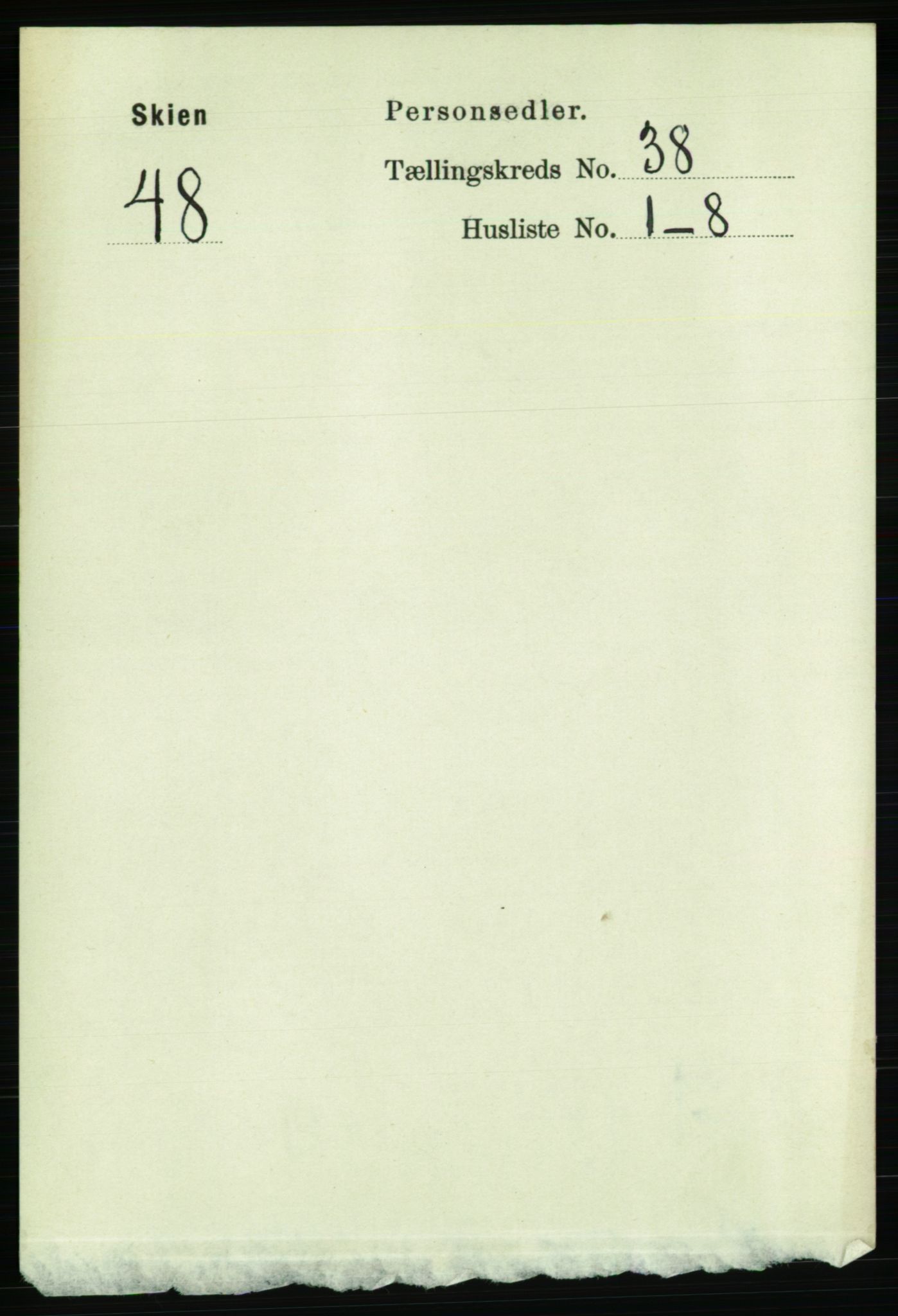 RA, 1891 census for 0806 Skien, 1891, p. 8110