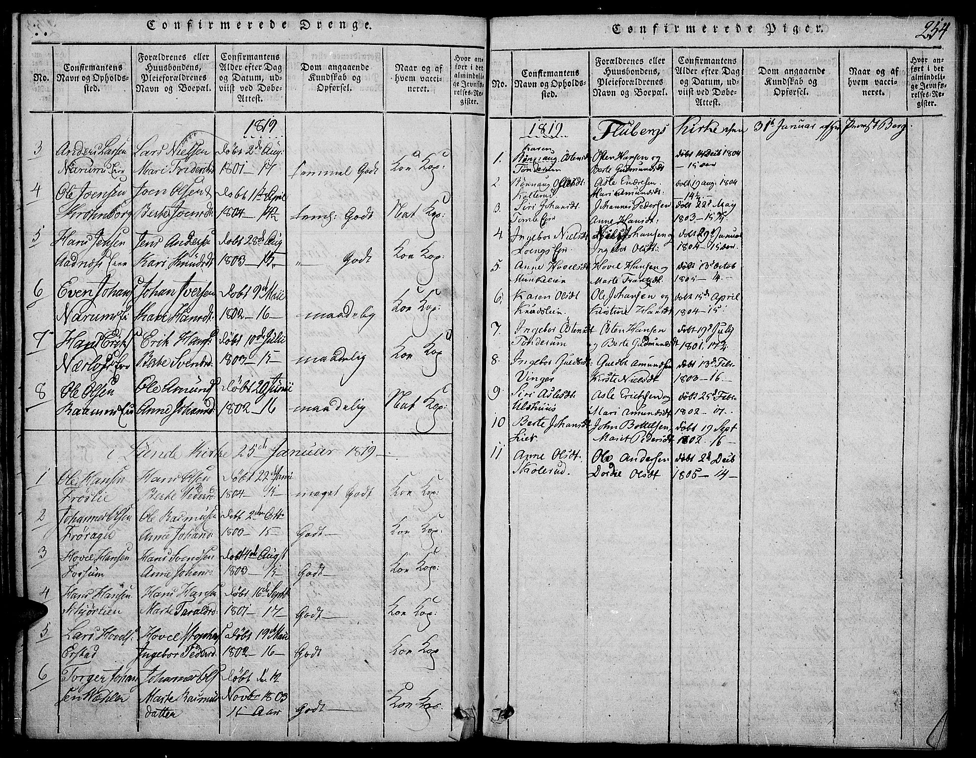 Land prestekontor, SAH/PREST-120/H/Ha/Haa/L0007: Parish register (official) no. 7, 1814-1830, p. 254