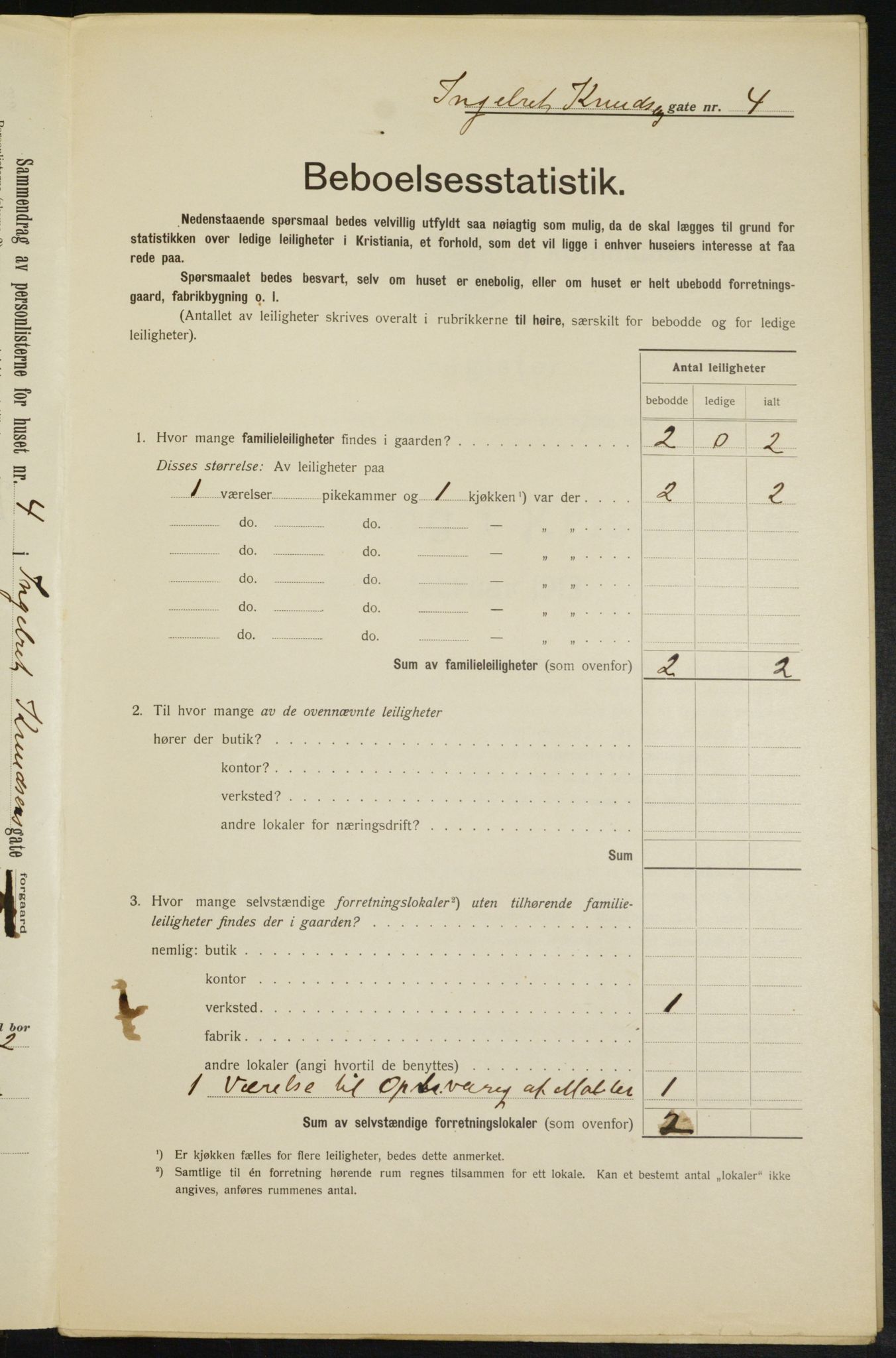 OBA, Municipal Census 1913 for Kristiania, 1913, p. 43651