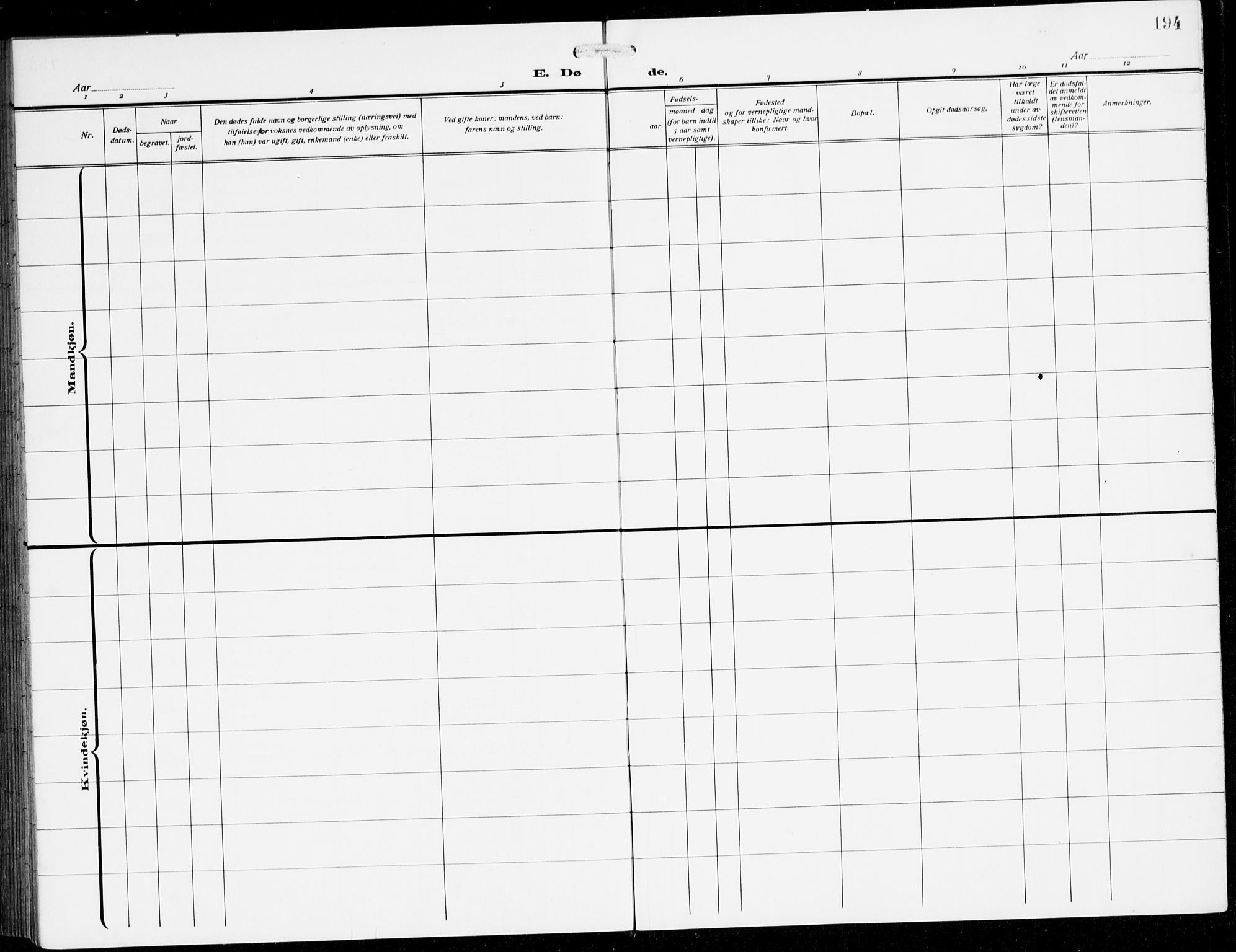 Innvik sokneprestembete, AV/SAB-A-80501: Parish register (copy) no. B 5, 1915-1943, p. 194