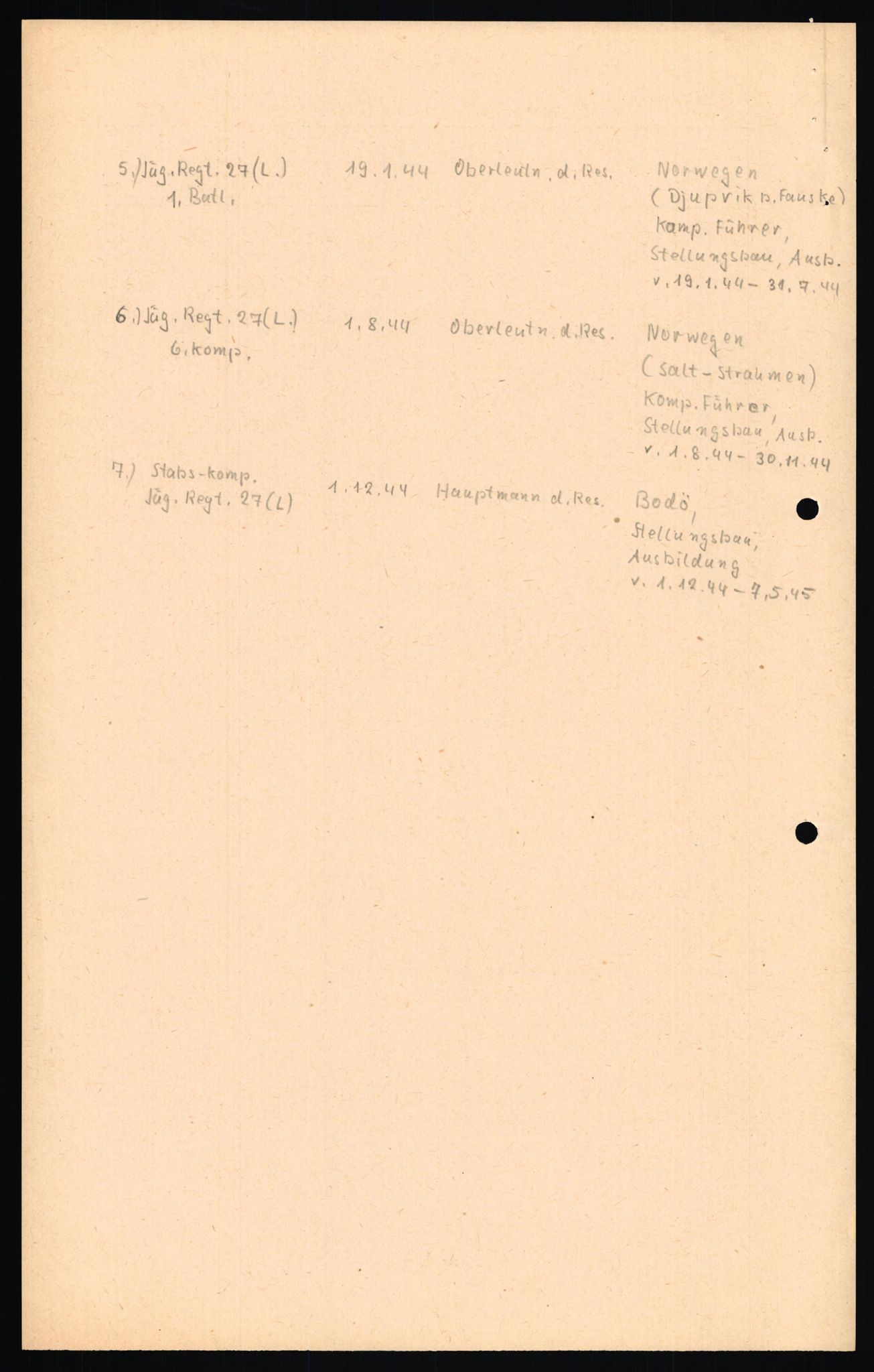 Forsvaret, Forsvarets overkommando II, AV/RA-RAFA-3915/D/Db/L0021: CI Questionaires. Tyske okkupasjonsstyrker i Norge. Tyskere., 1945-1946, p. 288