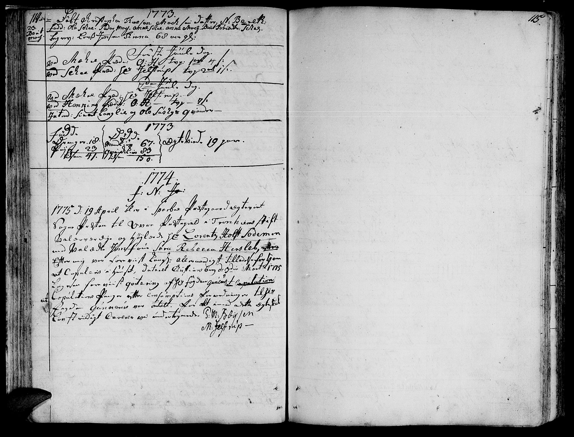 Ministerialprotokoller, klokkerbøker og fødselsregistre - Nord-Trøndelag, SAT/A-1458/735/L0331: Parish register (official) no. 735A02, 1762-1794, p. 114-115