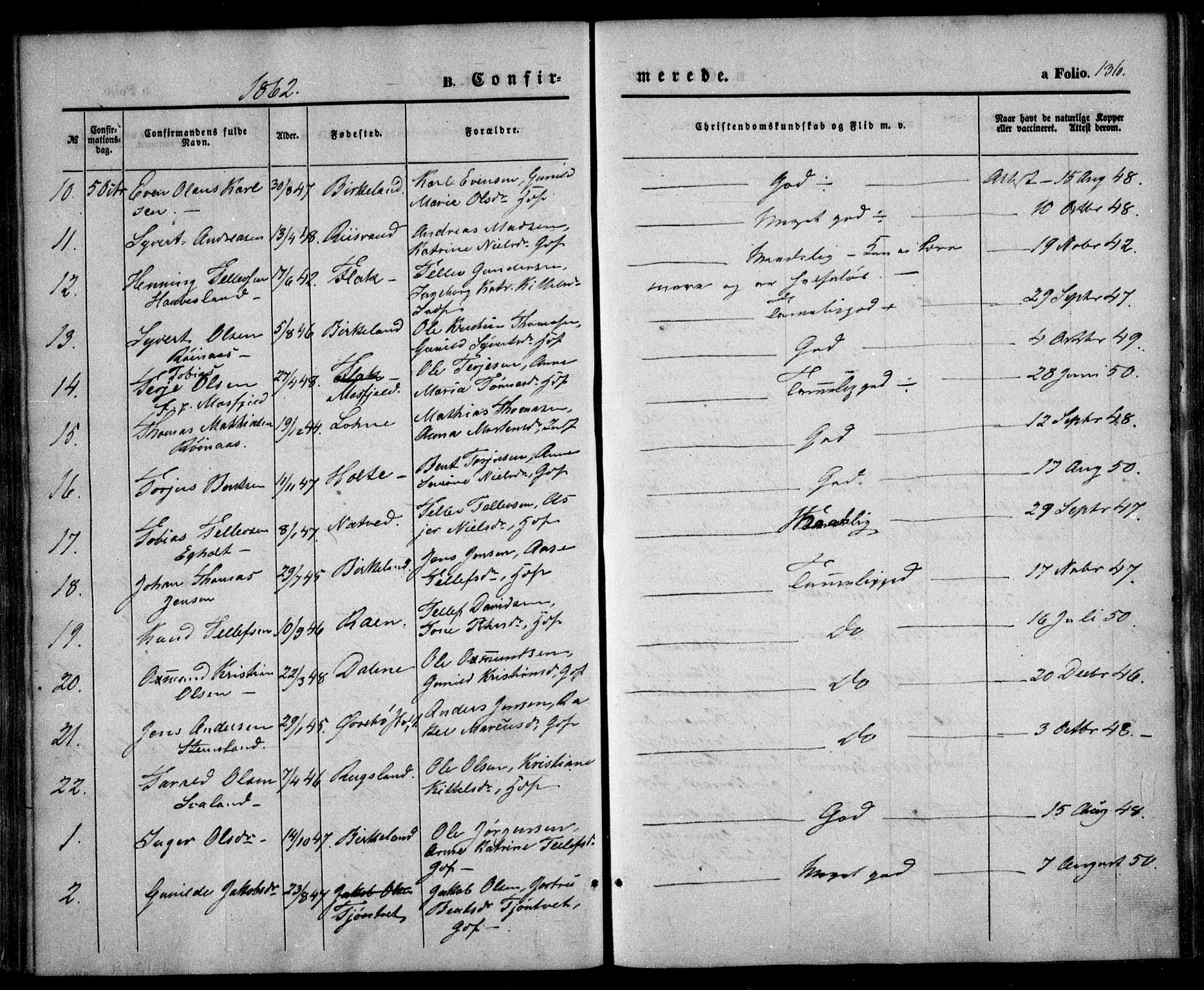 Birkenes sokneprestkontor, AV/SAK-1111-0004/F/Fa/L0003: Parish register (official) no. A 3, 1850-1866, p. 136