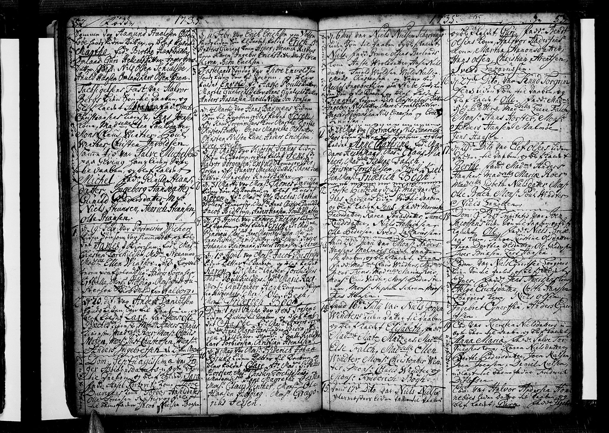 Risør sokneprestkontor, SAK/1111-0035/F/Fb/L0001: Parish register (copy) no. B 1, 1716-1747, p. 52-53