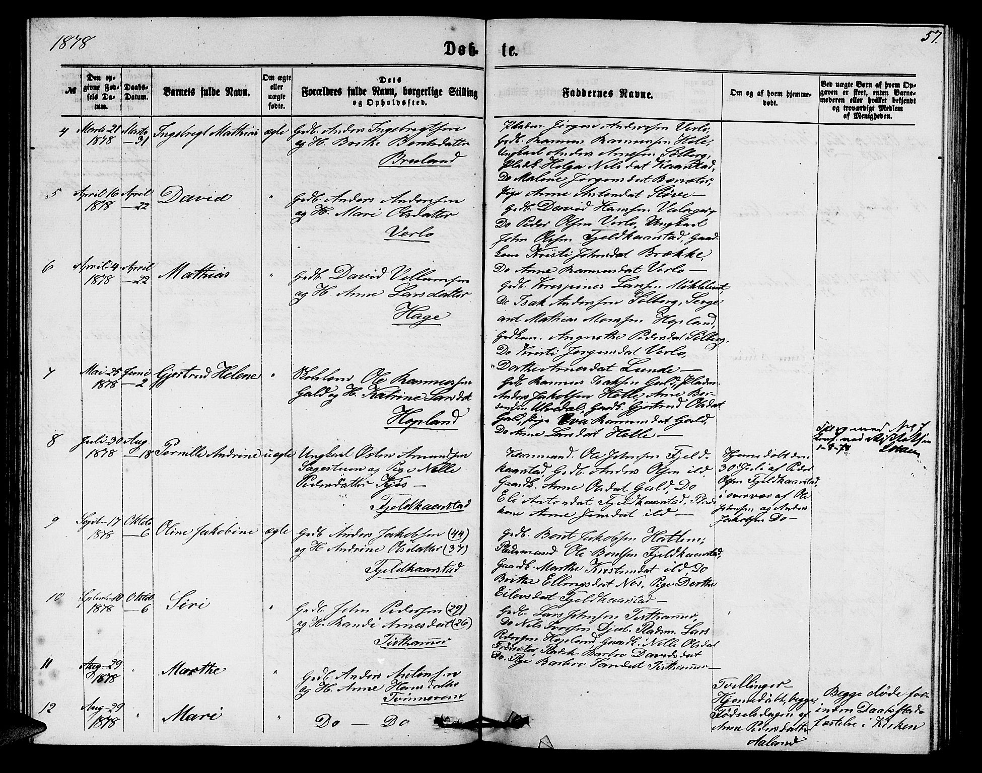 Innvik sokneprestembete, SAB/A-80501: Parish register (copy) no. C 2, 1864-1882, p. 57