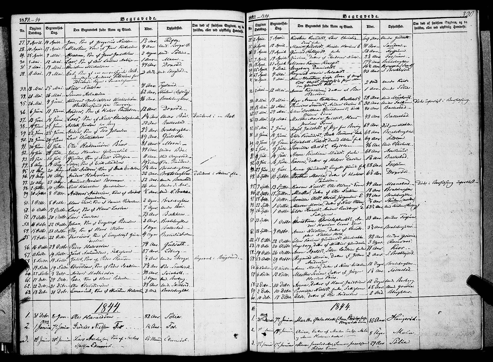 Gjerpen kirkebøker, SAKO/A-265/F/Fa/L0007b: Parish register (official) no. I 7B, 1834-1857, p. 320