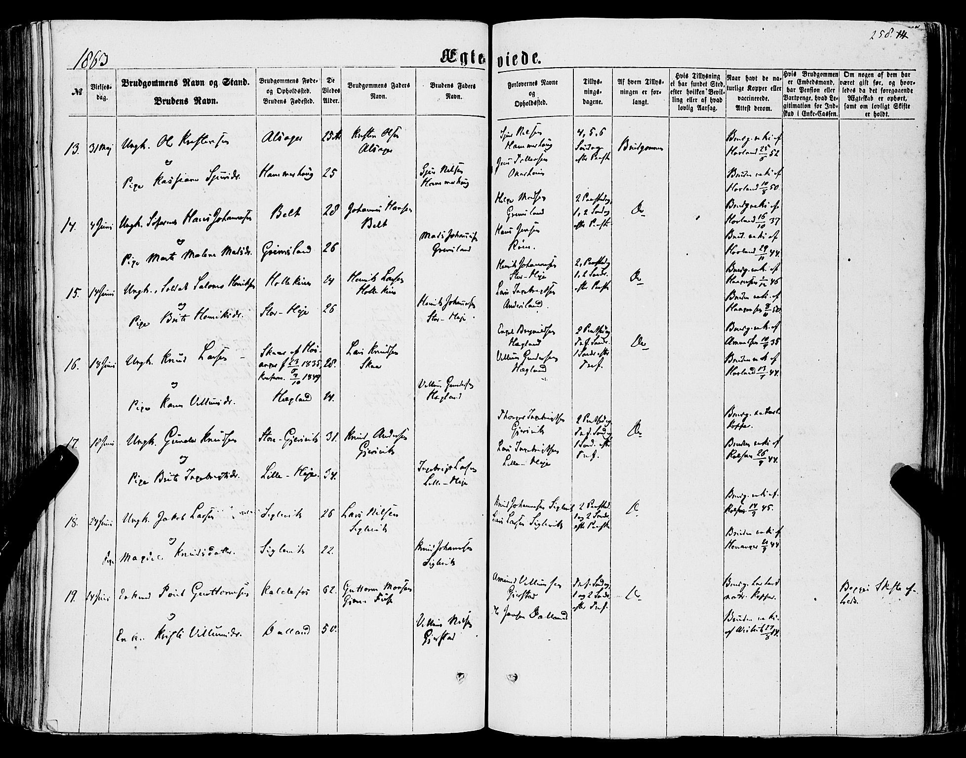 Tysnes sokneprestembete, AV/SAB-A-78601/H/Haa: Parish register (official) no. A 11, 1860-1871, p. 258