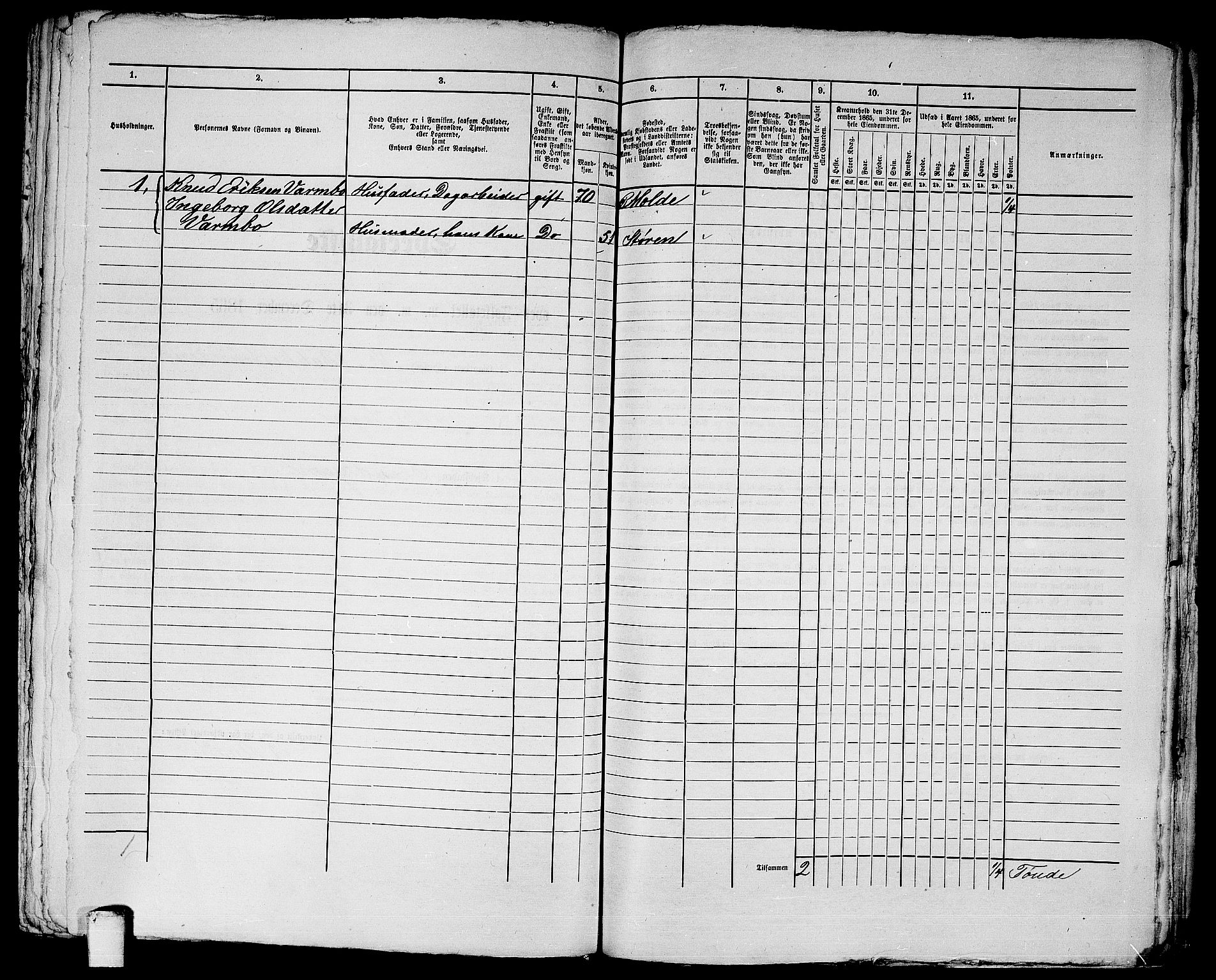 RA, 1865 census for Trondheim, 1865, p. 3029