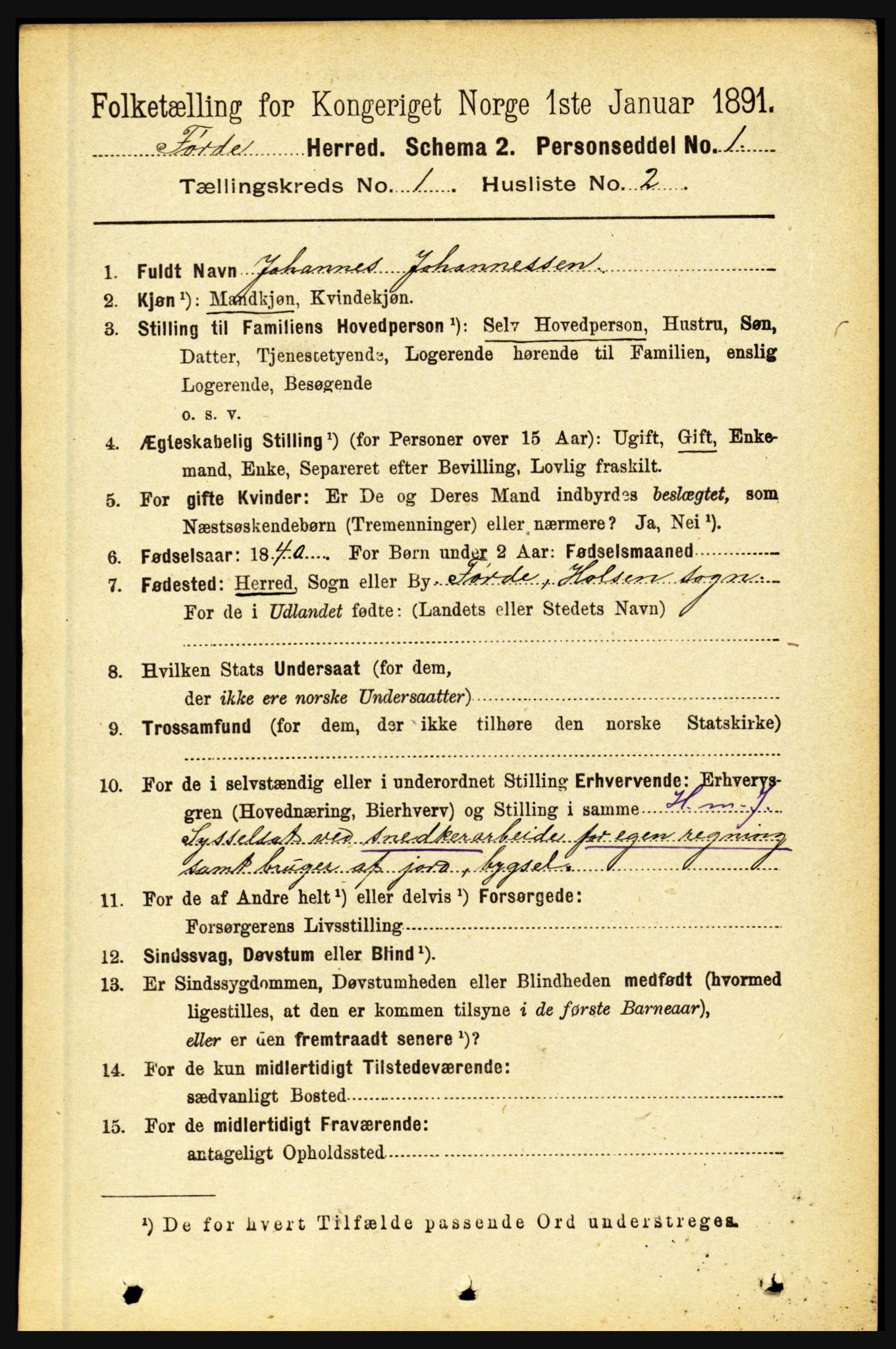 RA, 1891 census for 1432 Førde, 1891, p. 99