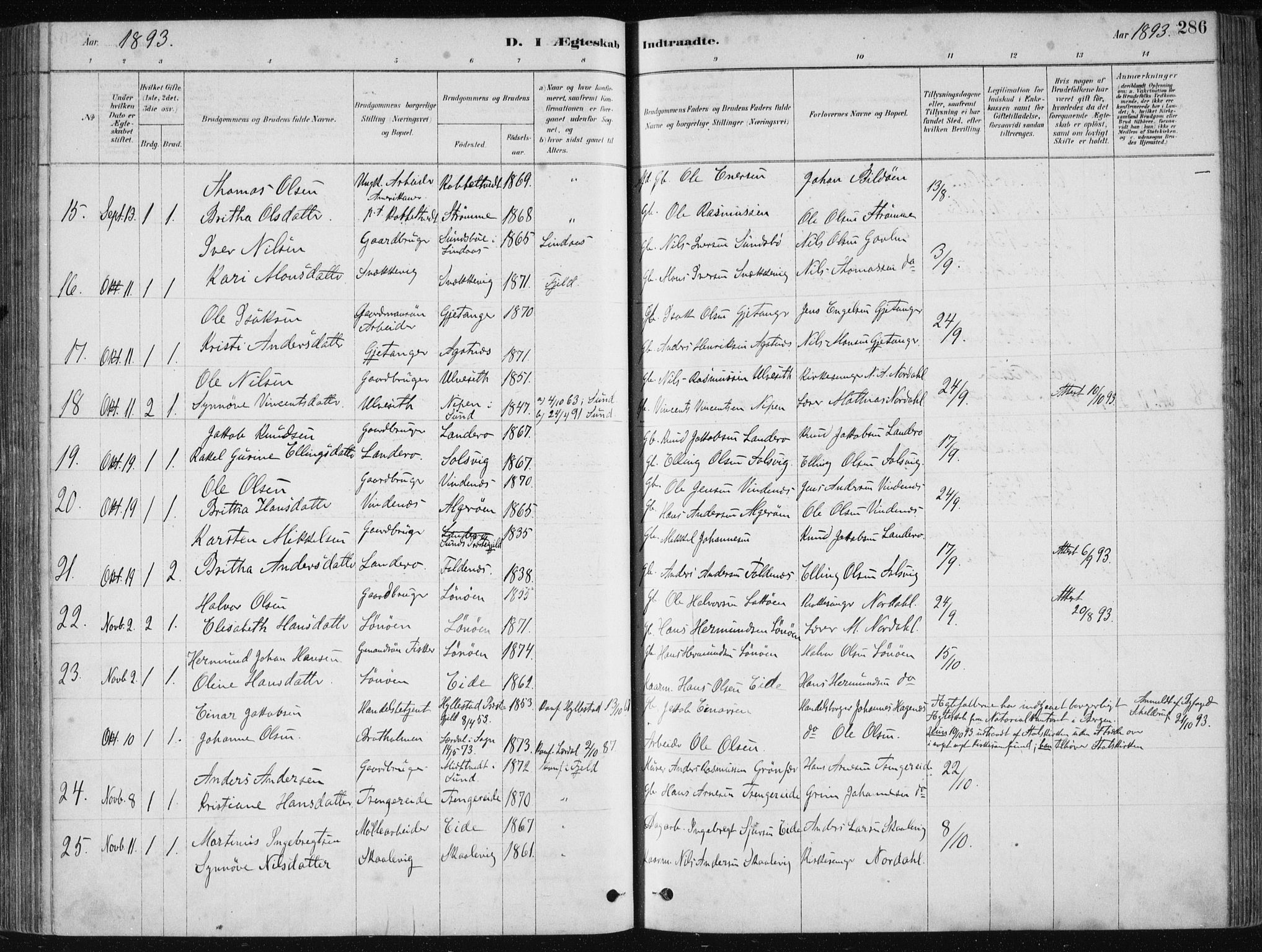 Fjell sokneprestembete, SAB/A-75301/H/Haa: Parish register (official) no. A  8, 1878-1898, p. 286