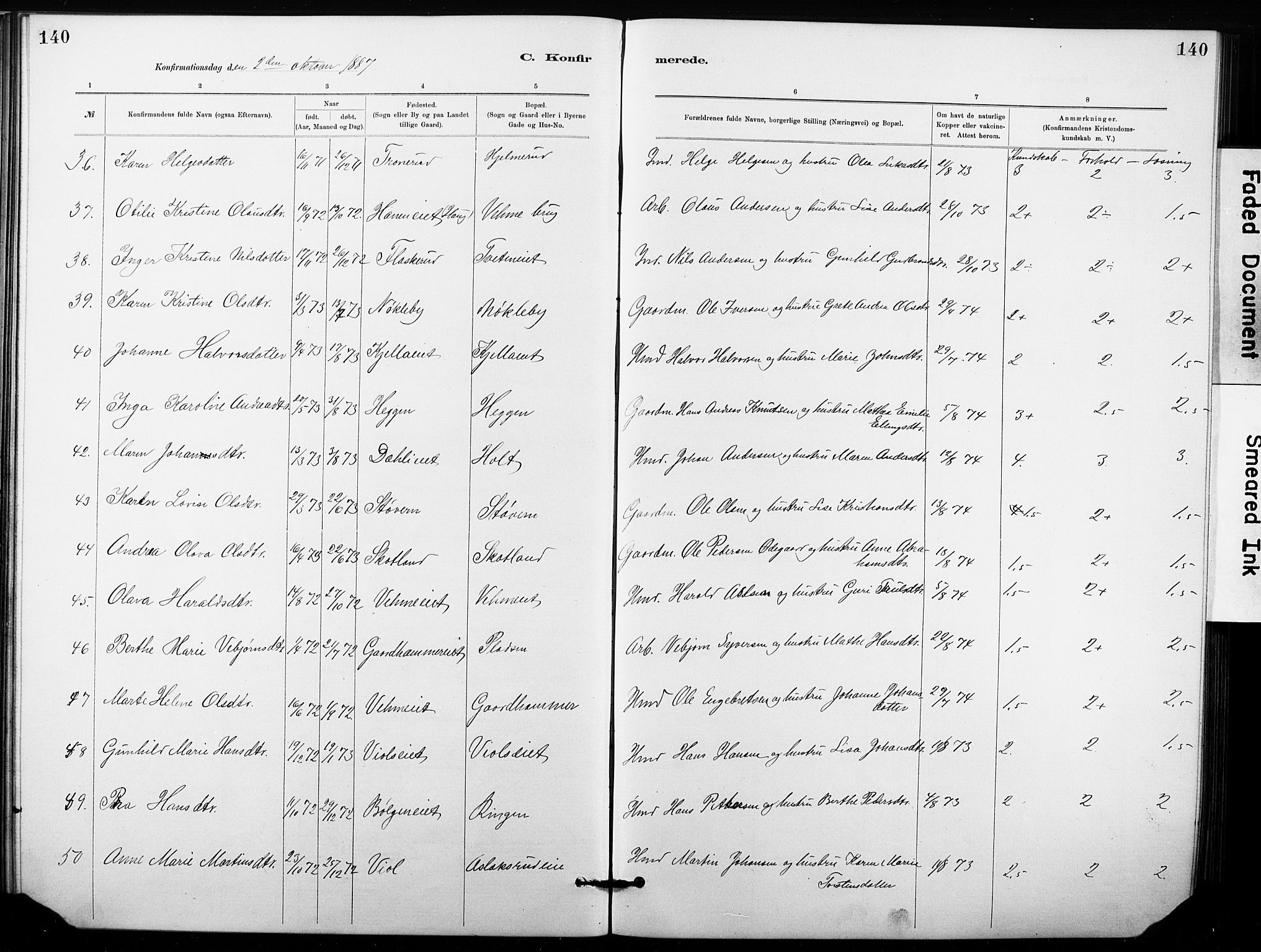 Hønefoss kirkebøker, AV/SAKO-A-609/G/Ga/L0001: Parish register (copy) no. 1, 1870-1887, p. 140