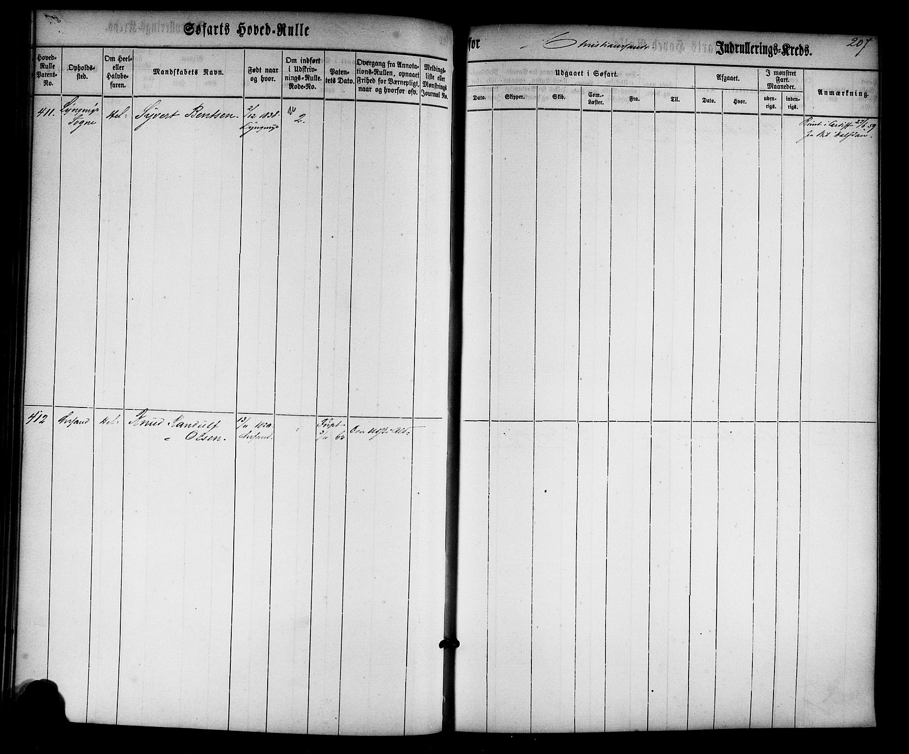 Kristiansand mønstringskrets, AV/SAK-2031-0015/F/Fb/L0022: Hovedrulle nr 1-766, dublett, J-1, 1860-1870, p. 209