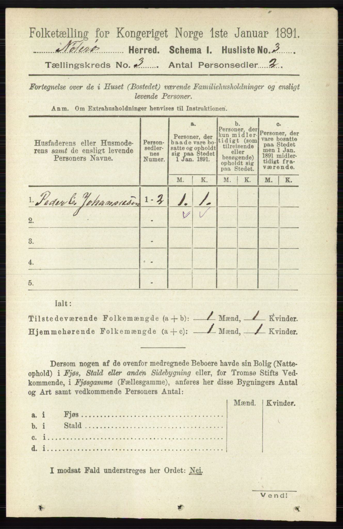 RA, 1891 census for 0722 Nøtterøy, 1891, p. 1482