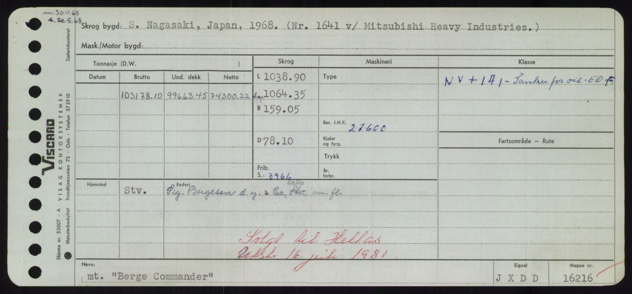 Sjøfartsdirektoratet med forløpere, Skipsmålingen, RA/S-1627/H/Hd/L0003: Fartøy, B-Bev, p. 685