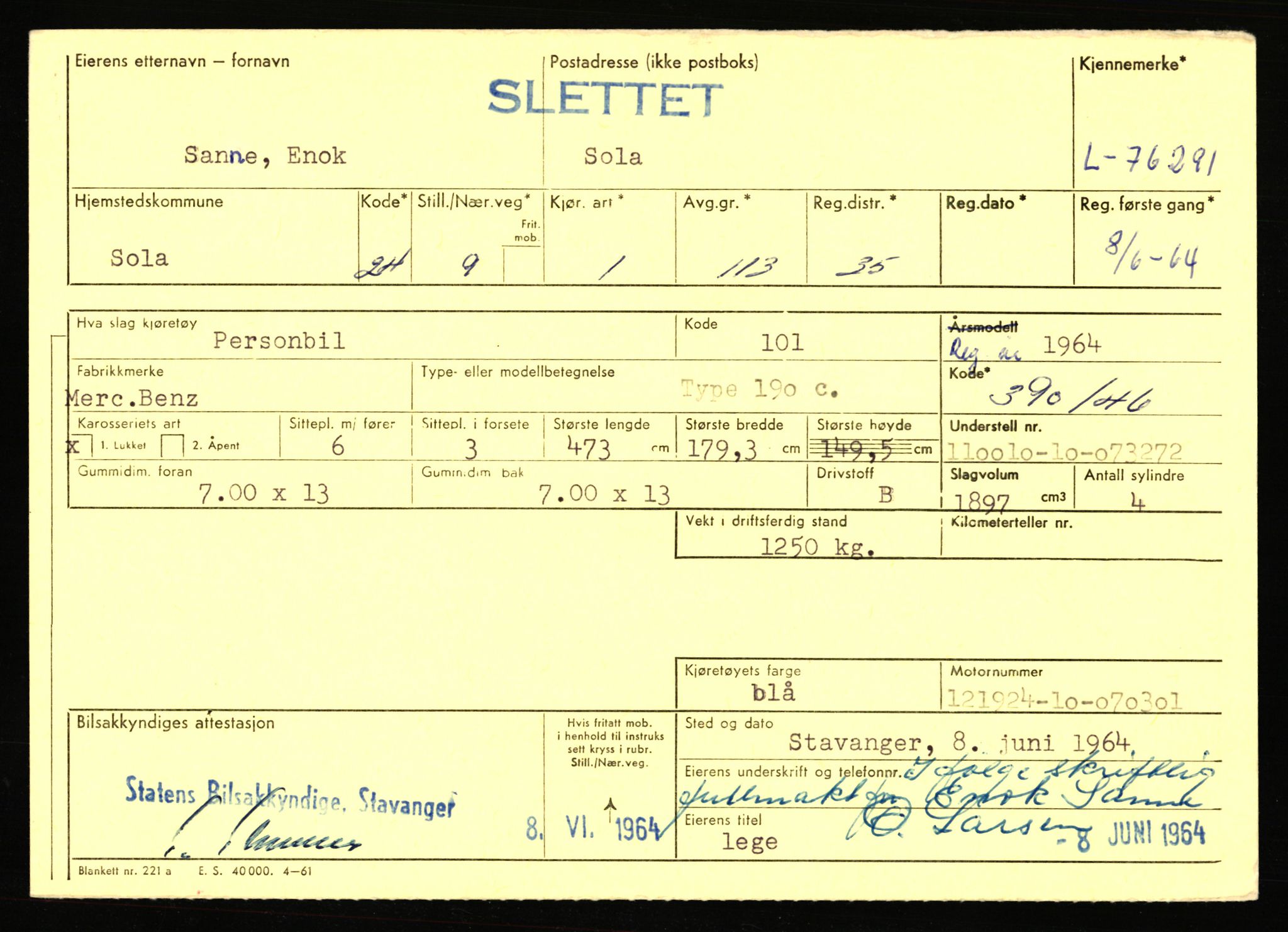 Stavanger trafikkstasjon, AV/SAST-A-101942/0/F/L0068: L-75000 - L-76799, 1930-1971, p. 1595