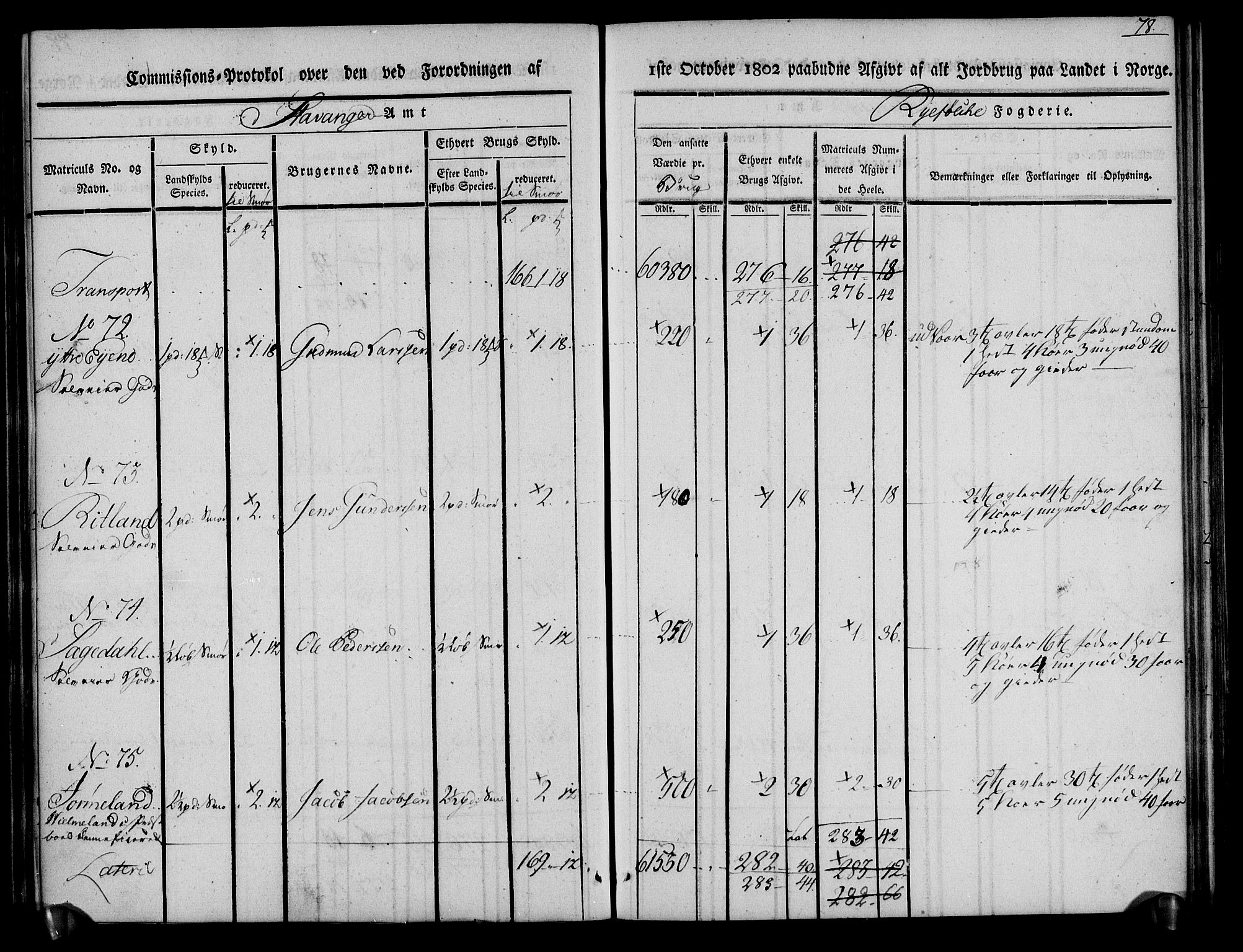 Rentekammeret inntil 1814, Realistisk ordnet avdeling, AV/RA-EA-4070/N/Ne/Nea/L0101: Ryfylke fogderi. Kommisjonsprotokoll for Jelsa, Hjelmeland og Årdal skipreider, 1803, p. 80