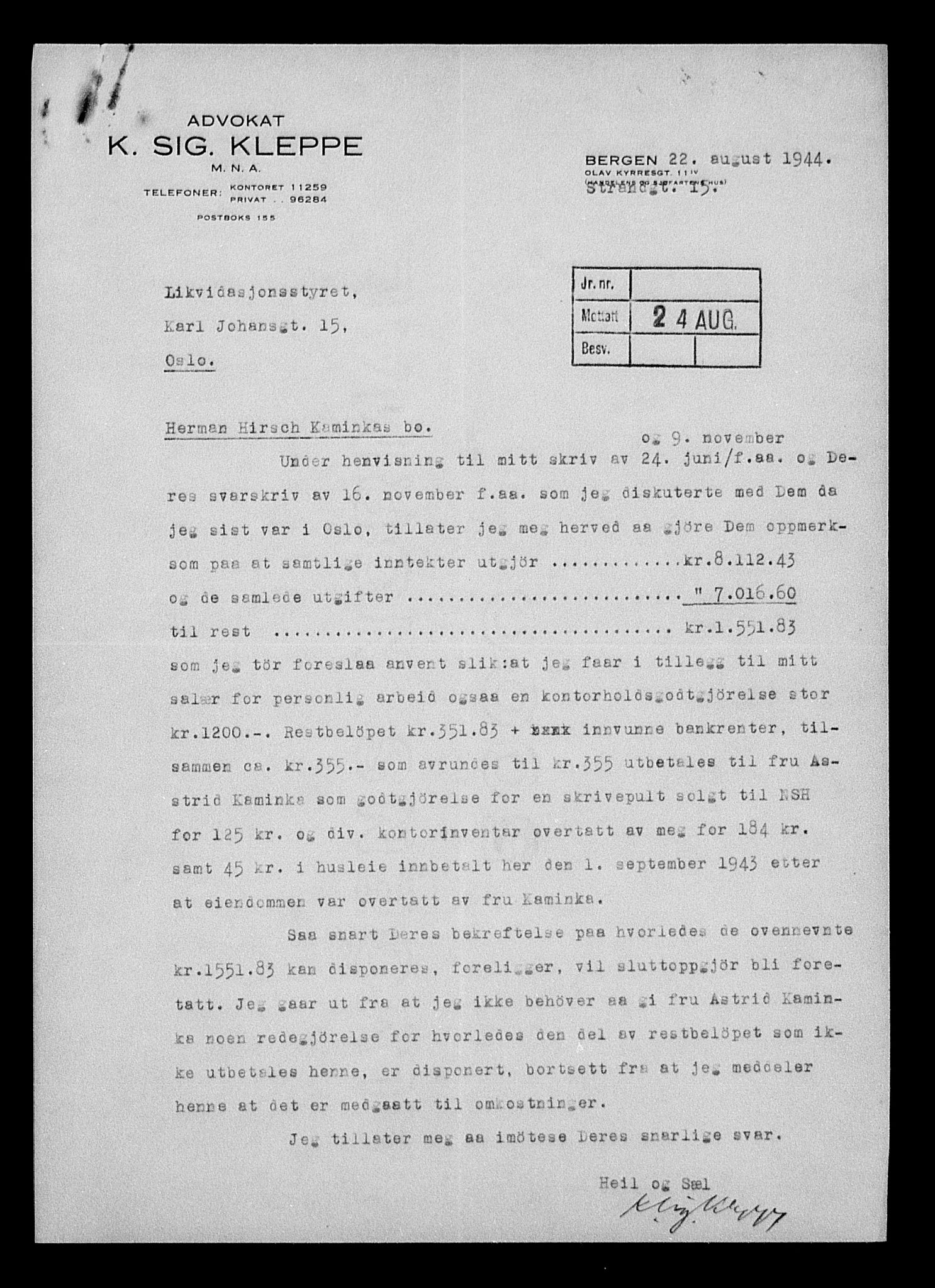 Justisdepartementet, Tilbakeføringskontoret for inndratte formuer, AV/RA-S-1564/H/Hc/Hcd/L1001: --, 1945-1947, p. 178