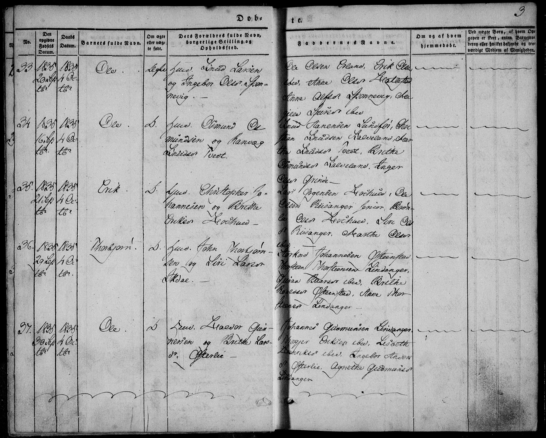 Skjold sokneprestkontor, AV/SAST-A-101847/H/Ha/Haa/L0006: Parish register (official) no. A 6.1, 1835-1858, p. 3