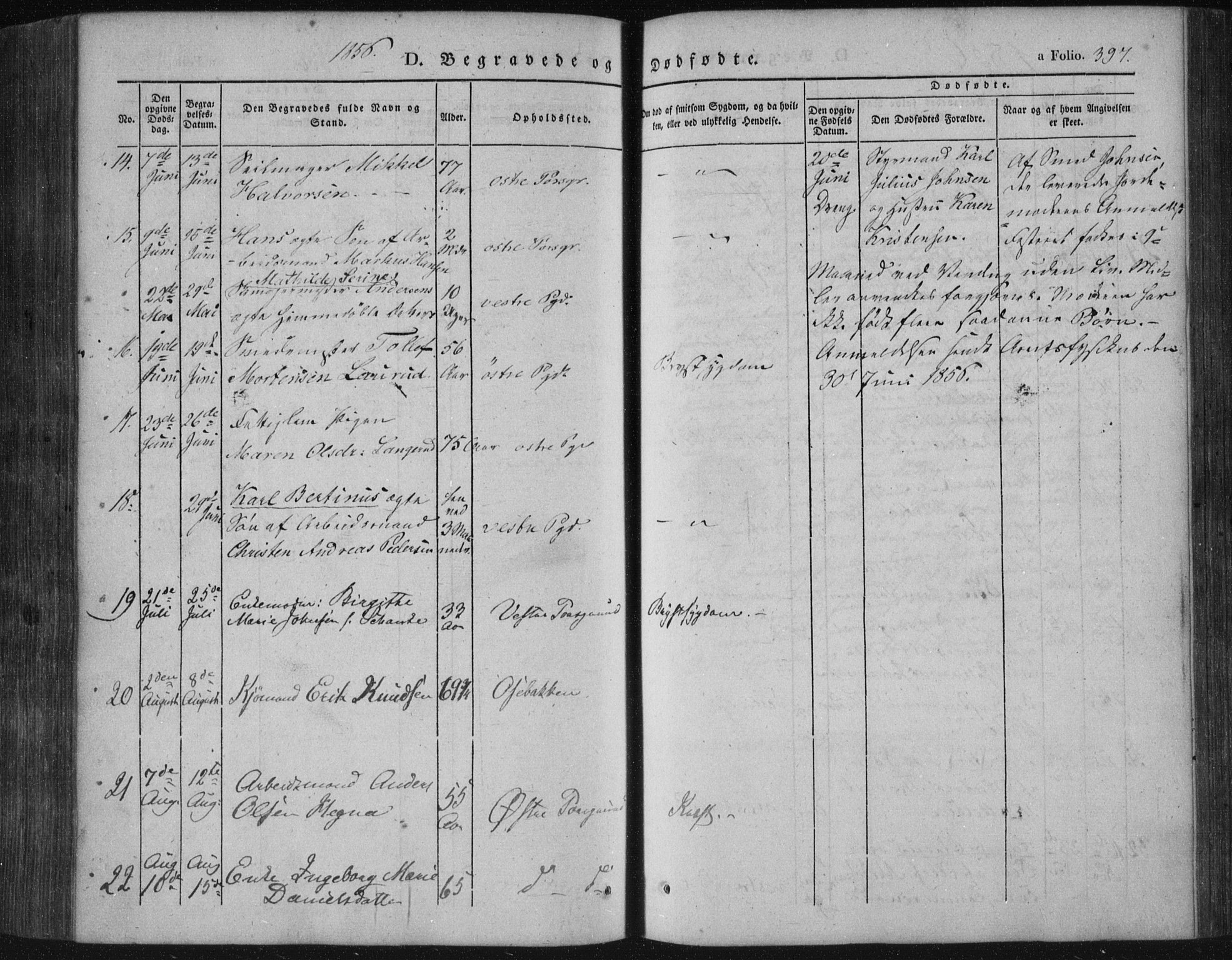 Porsgrunn kirkebøker , SAKO/A-104/F/Fa/L0006: Parish register (official) no. 6, 1841-1857, p. 397
