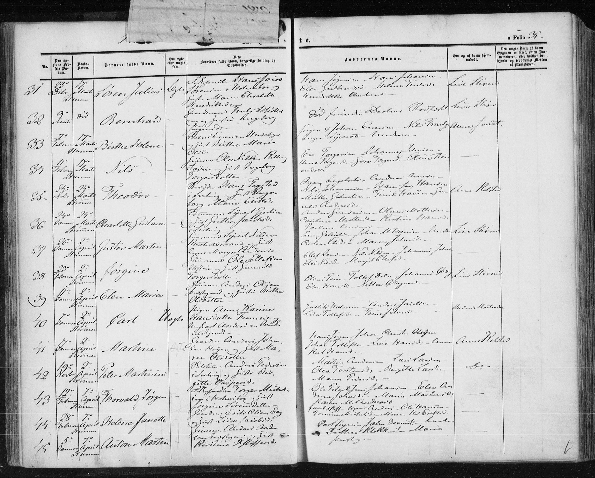 Hurum kirkebøker, SAKO/A-229/F/Fa/L0011: Parish register (official) no. 11, 1847-1860, p. 35