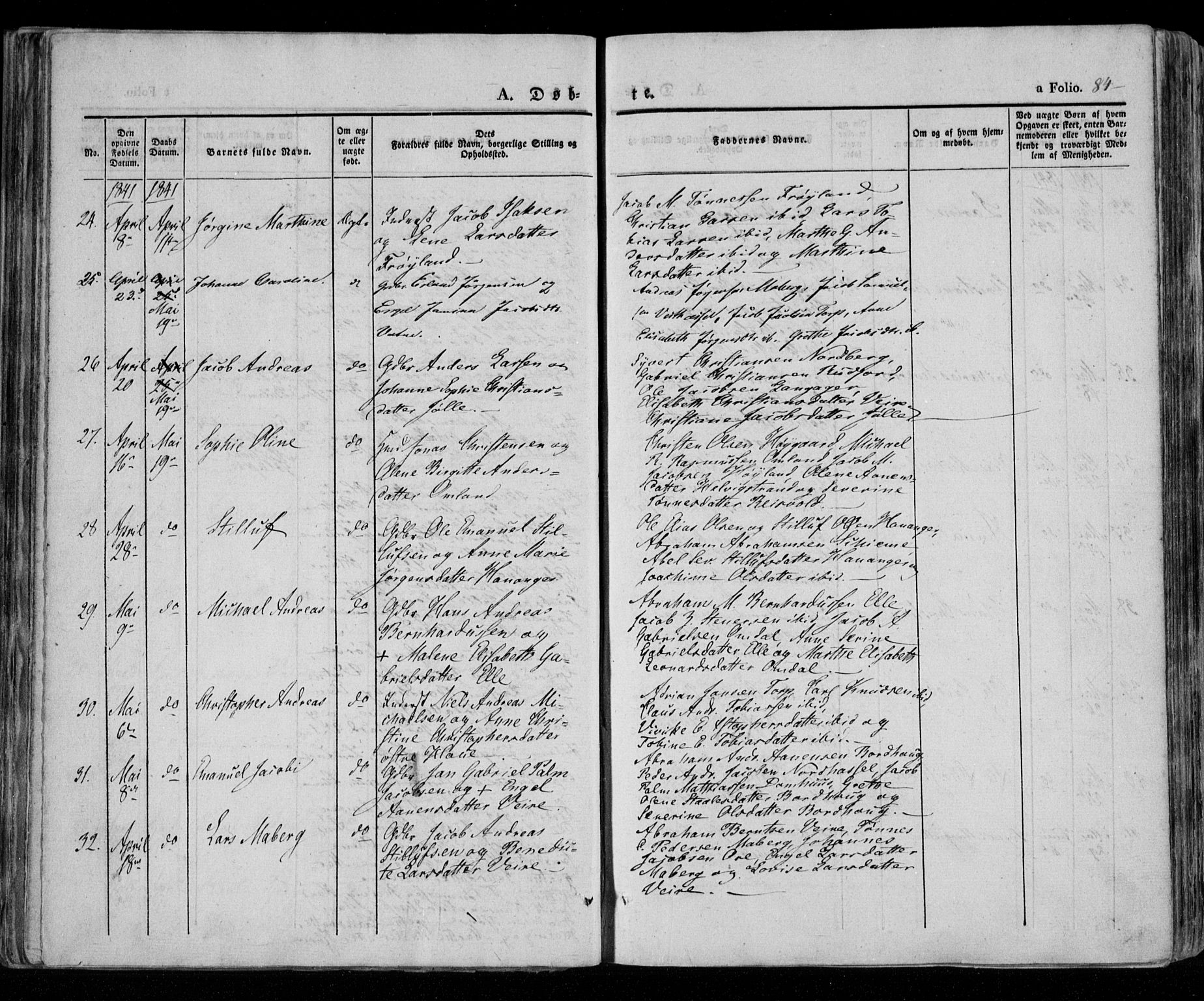 Lista sokneprestkontor, AV/SAK-1111-0027/F/Fa/L0009: Parish register (official) no. A 9, 1835-1846, p. 84