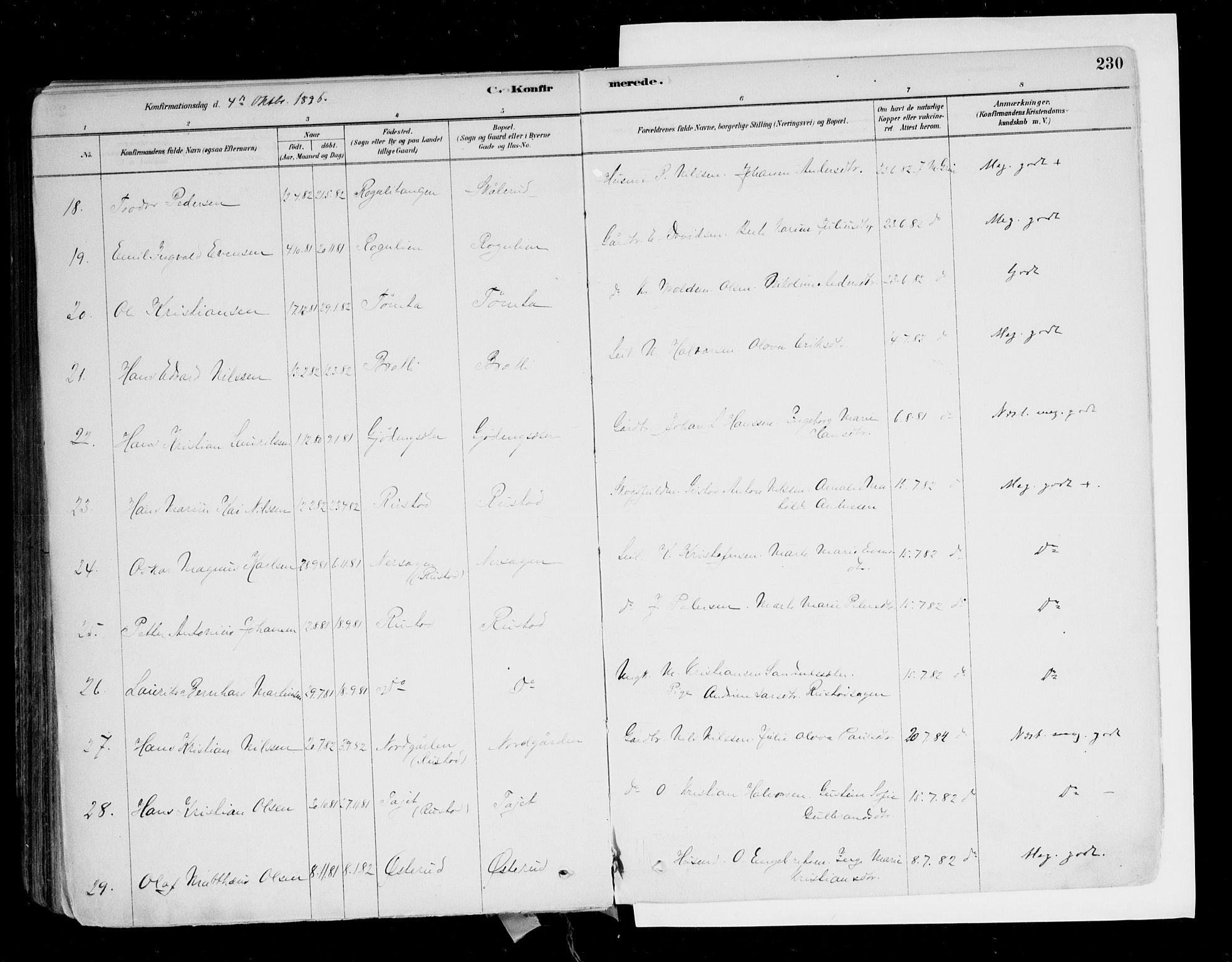 Hurdal prestekontor Kirkebøker, AV/SAO-A-10889/F/Fa/L0007: Parish register (official) no. I 7, 1878-1906, p. 230