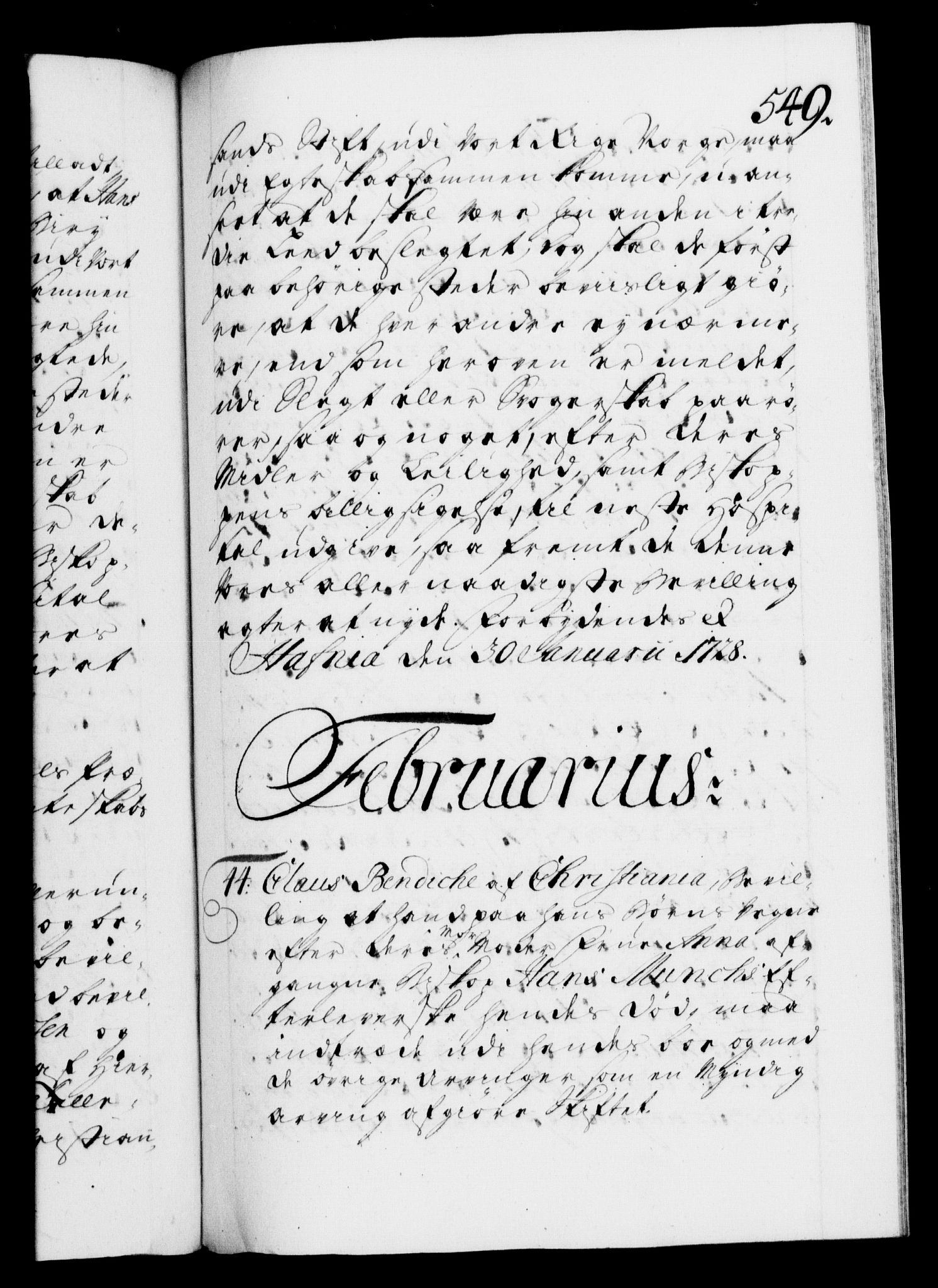 Danske Kanselli 1572-1799, RA/EA-3023/F/Fc/Fca/Fcaa/L0025: Norske registre, 1726-1728, p. 549a