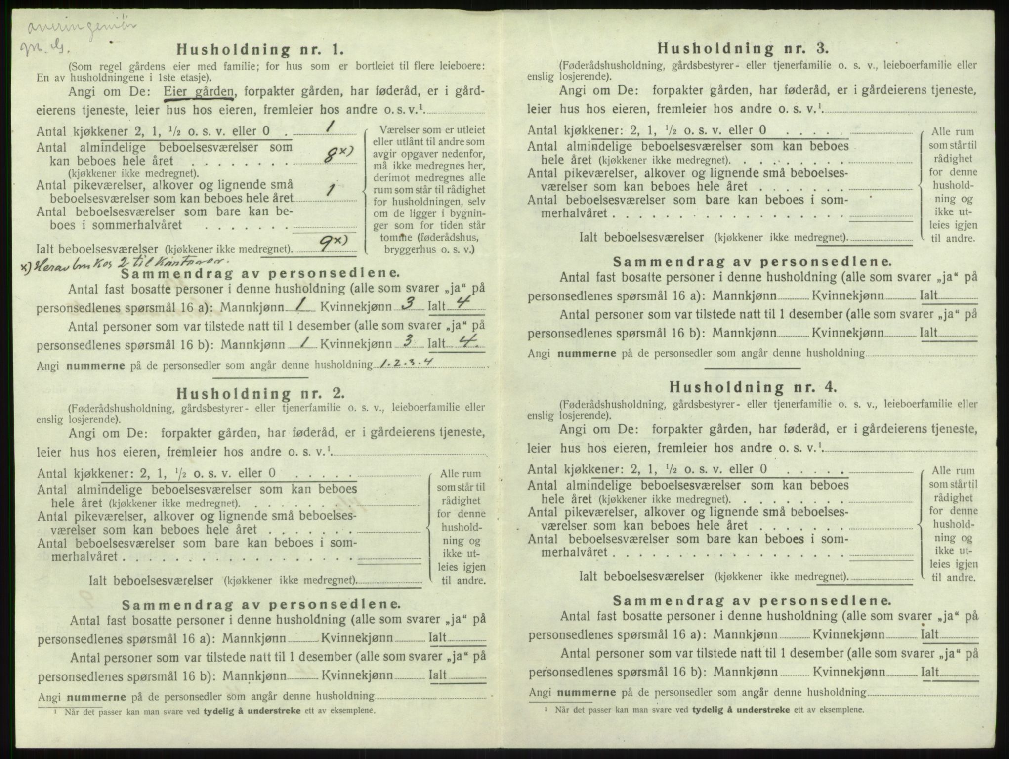 SAB, 1920 census for Leikanger, 1920, p. 388